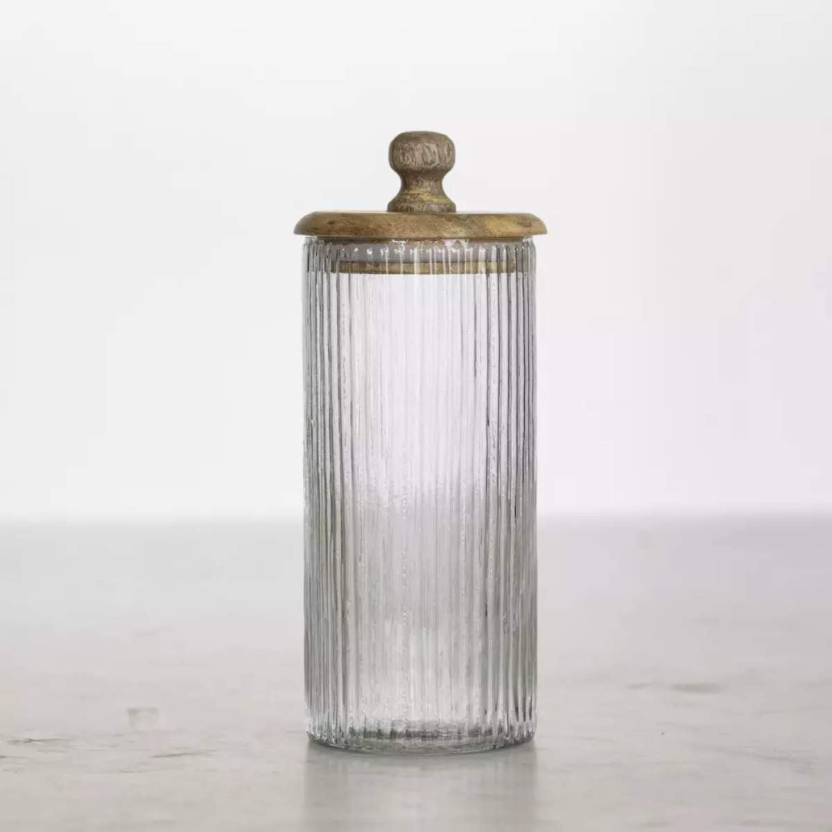 Grand Illusions Ribbed Jar With Lid Tall