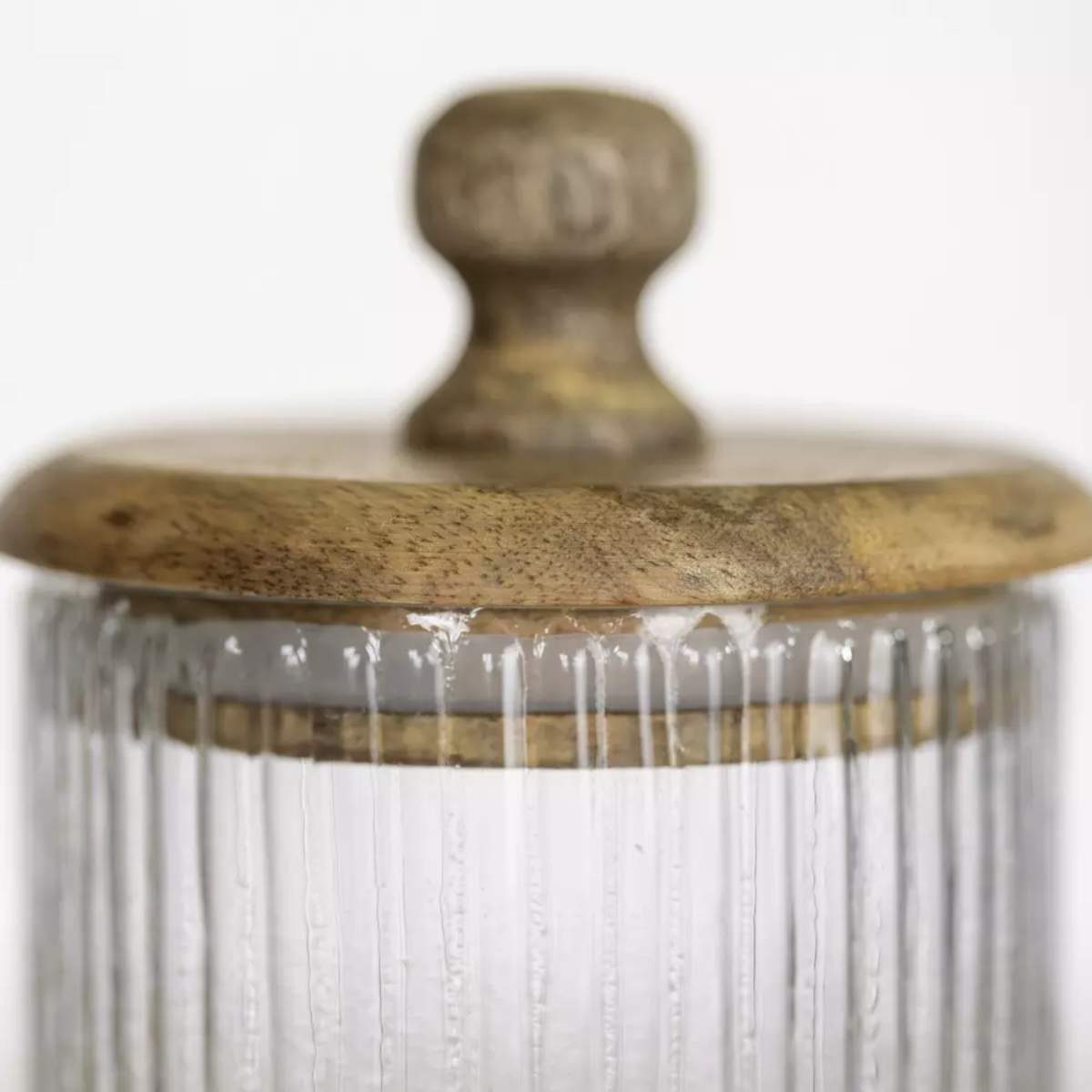 Grand Illusions Ribbed Jar With Lid Tall