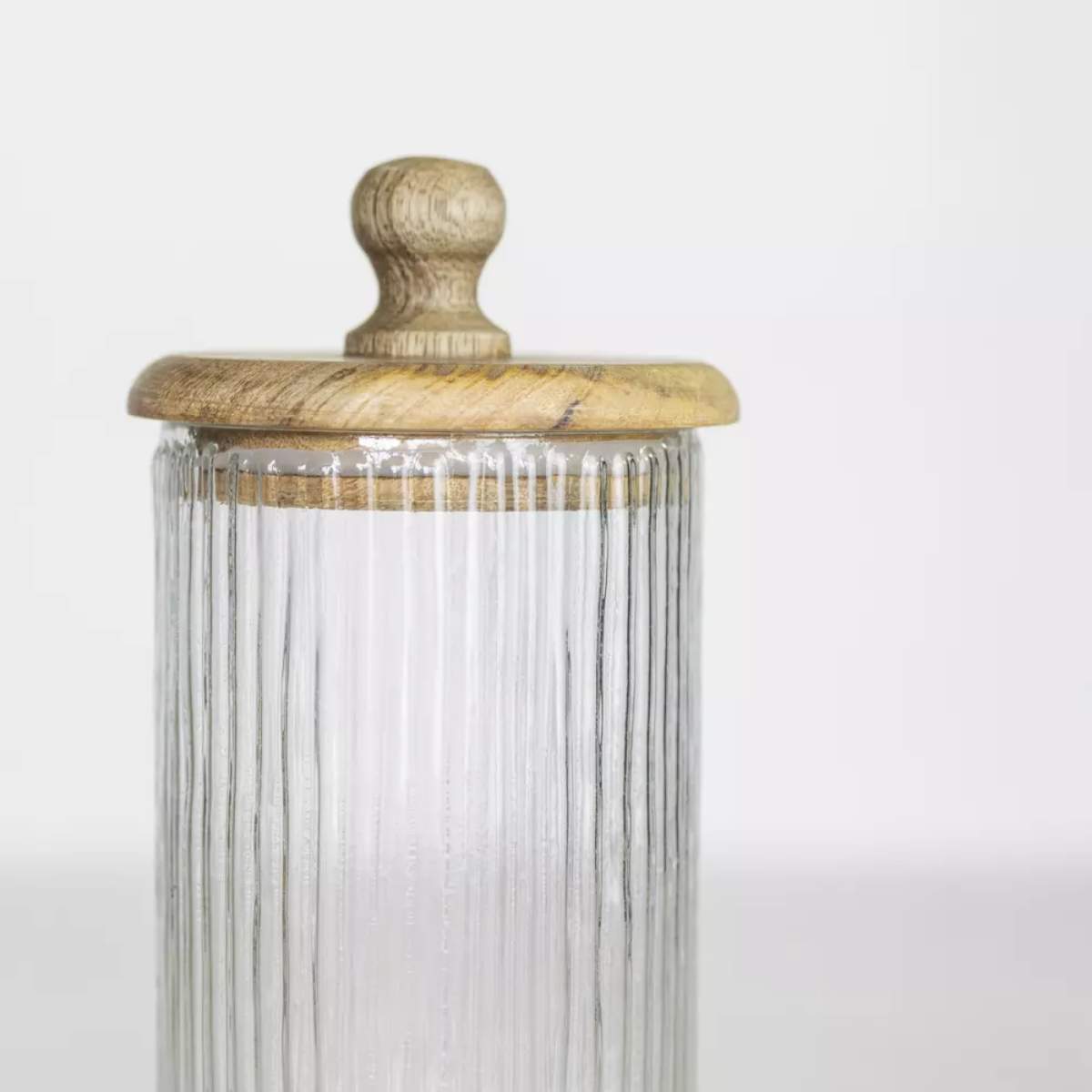 Grand Illusions Ribbed Jar With Lid Tall