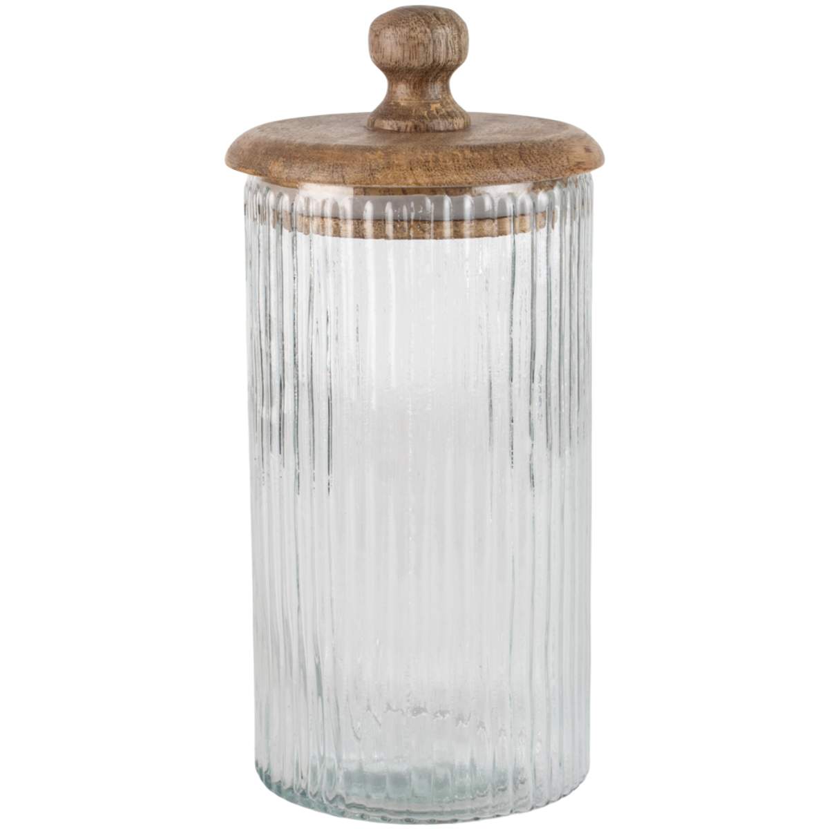 Grand Illusions Ribbed Jar With Lid