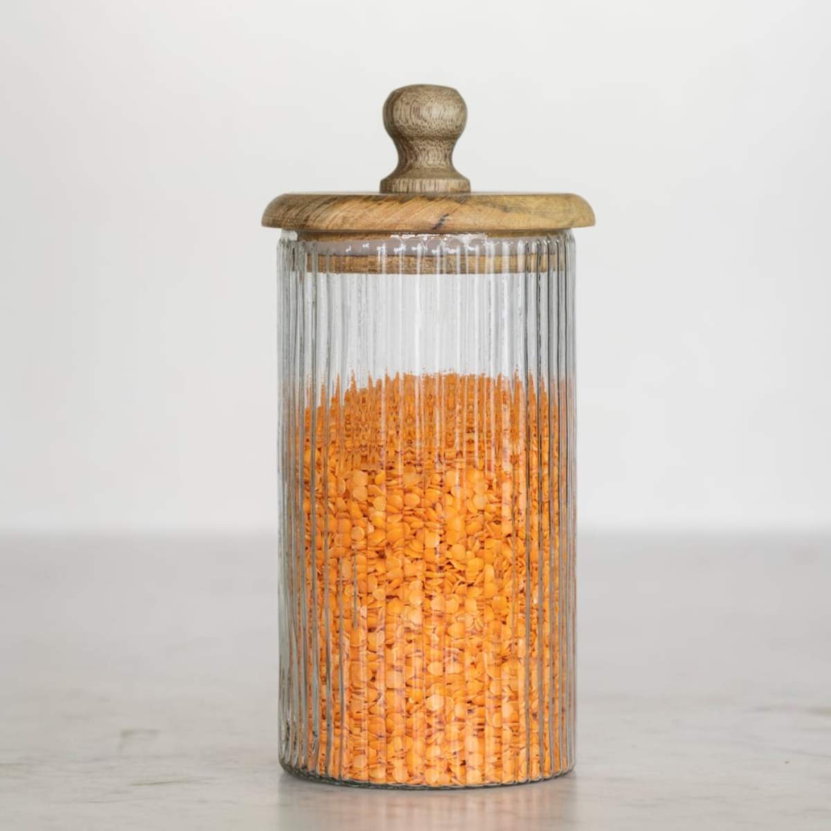 Grand Illusions Ribbed Jar With Lid