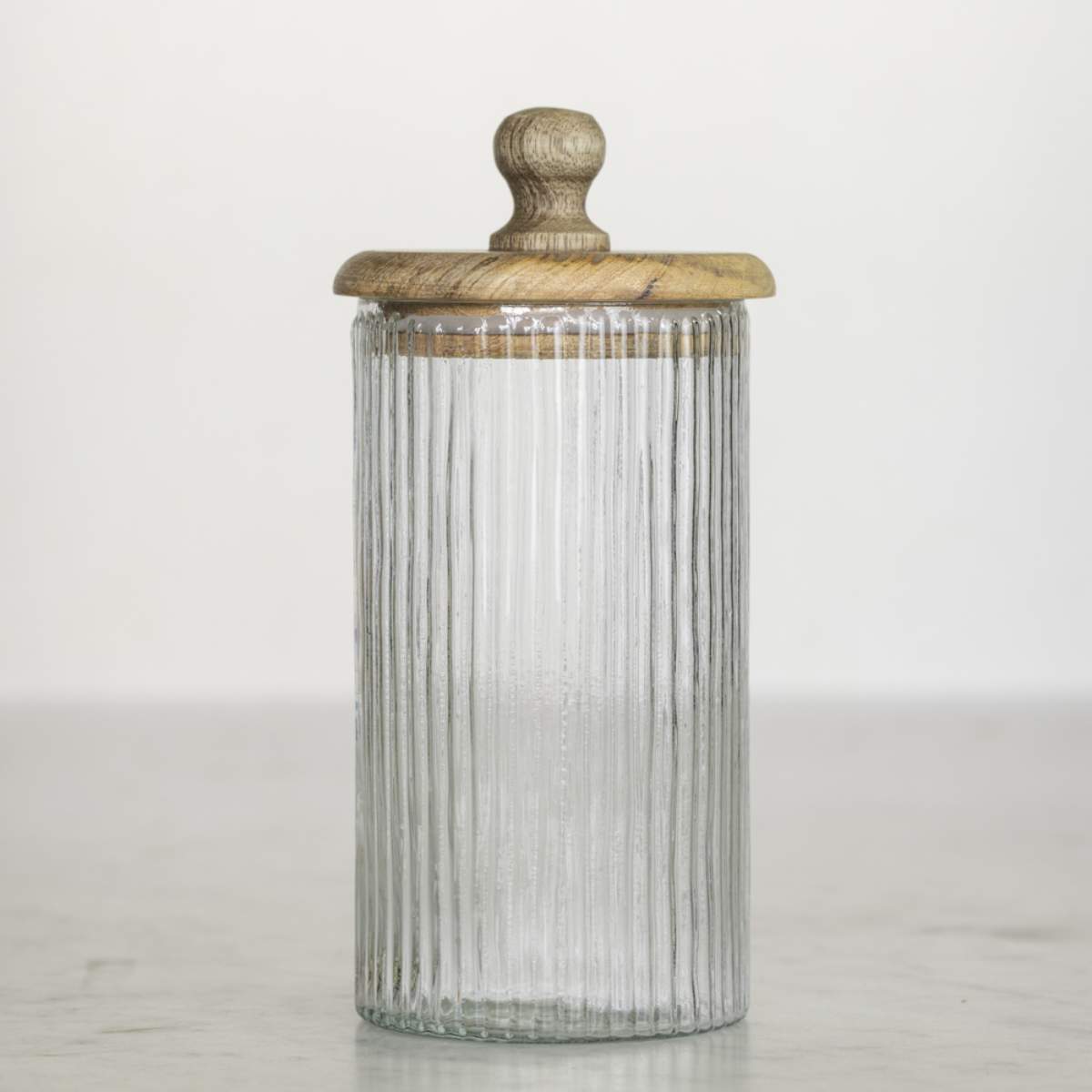 Grand Illusions Ribbed Jar With Lid