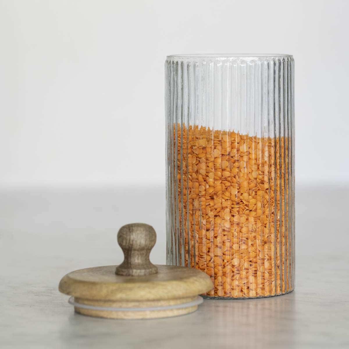 Grand Illusions Ribbed Jar With Lid
