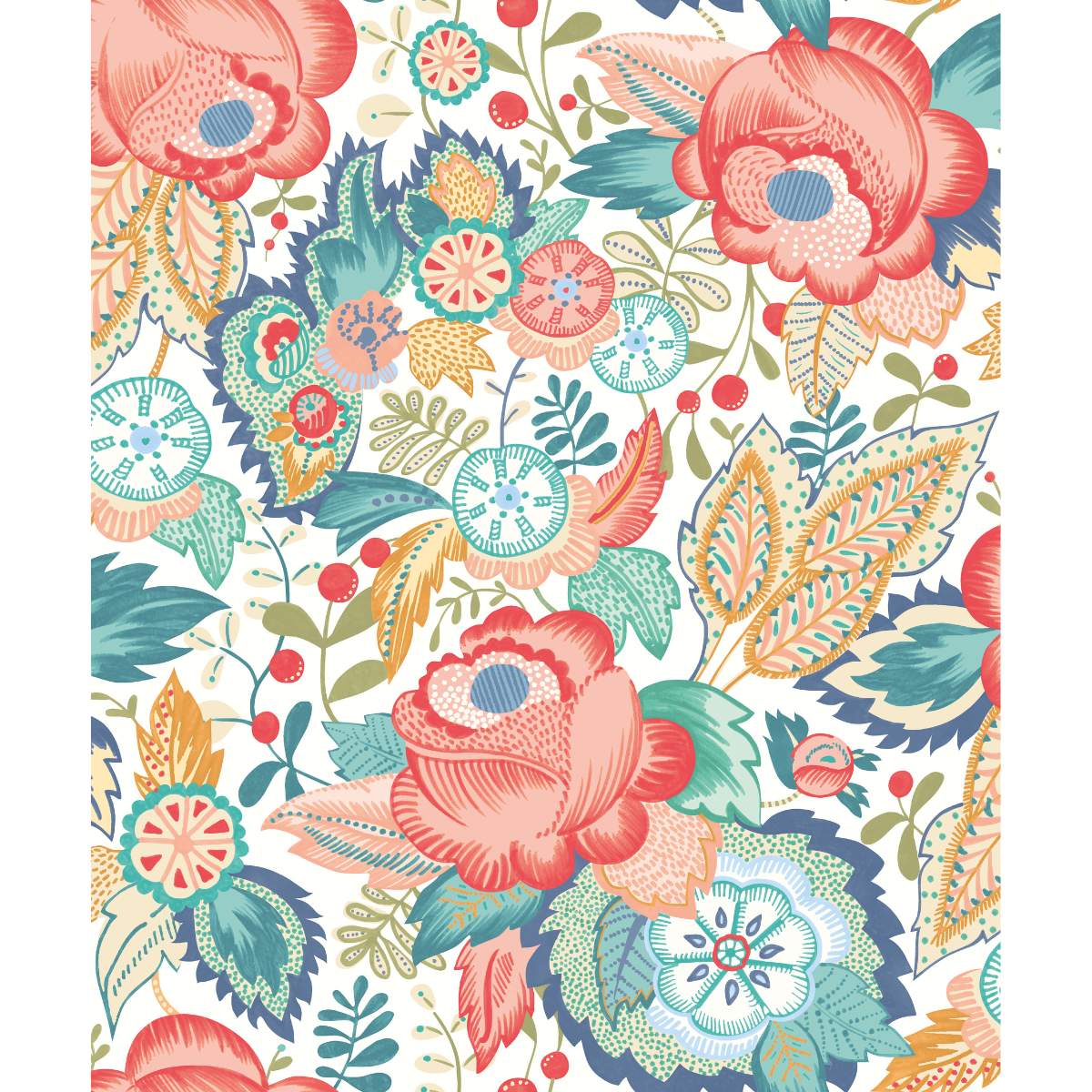 Ohpopsi Riches Of Nature Emily Rose - Petrol & Coral