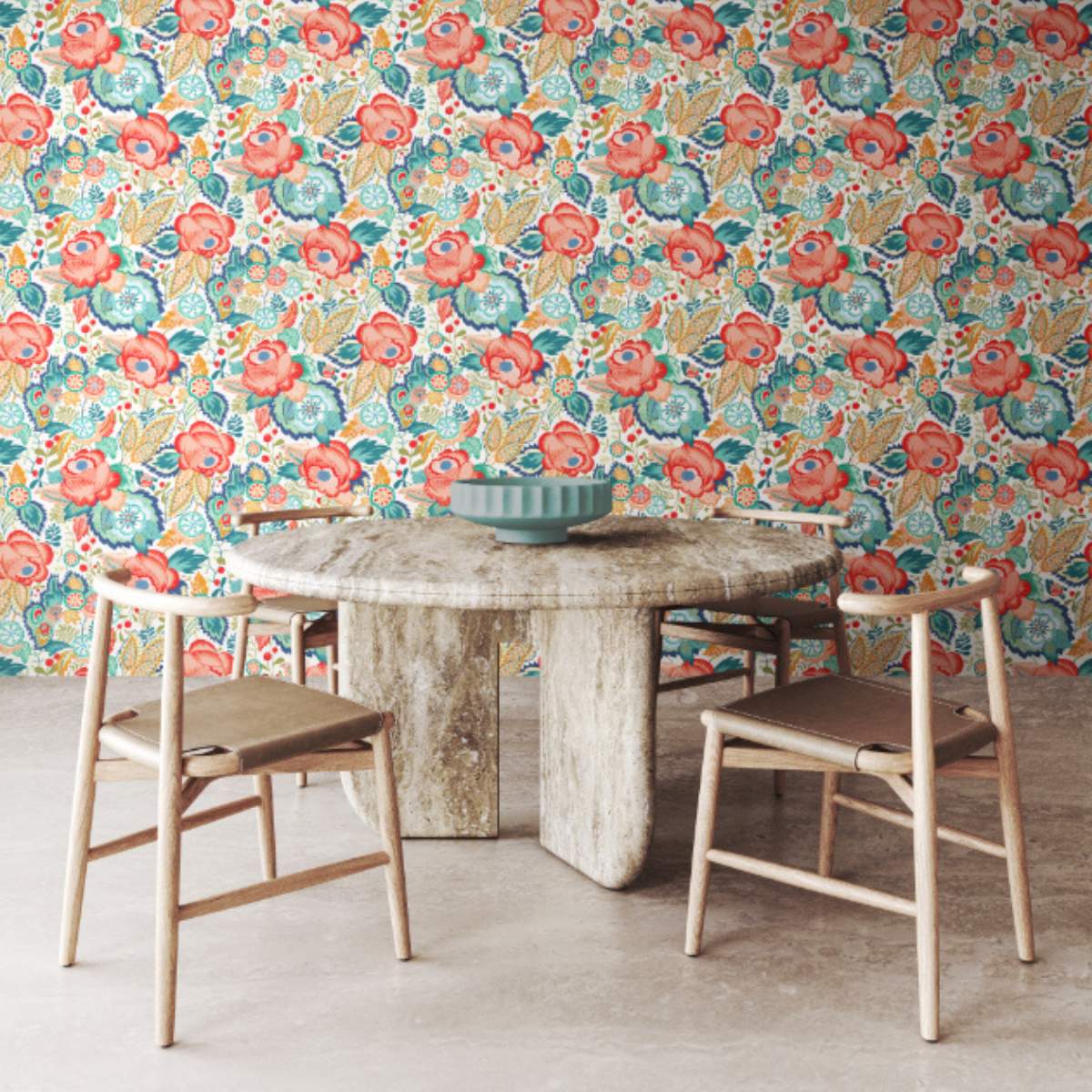 Ohpopsi Riches Of Nature Emily Rose - Petrol & Coral