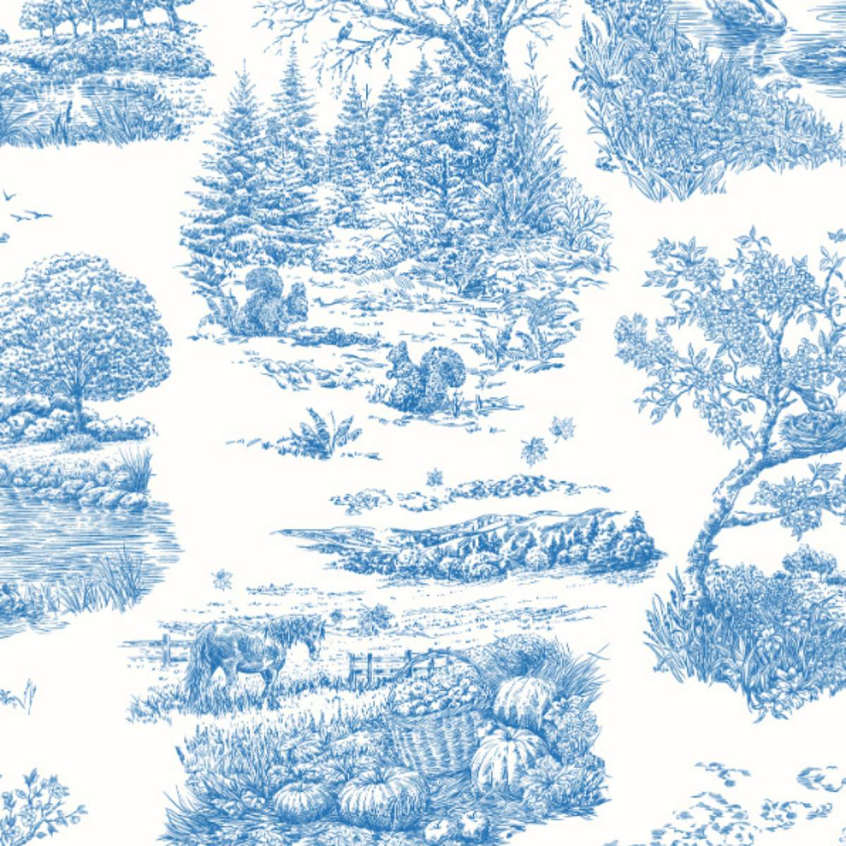 Ohpopsi Riches Of Nature Eve Toile - Cobalt