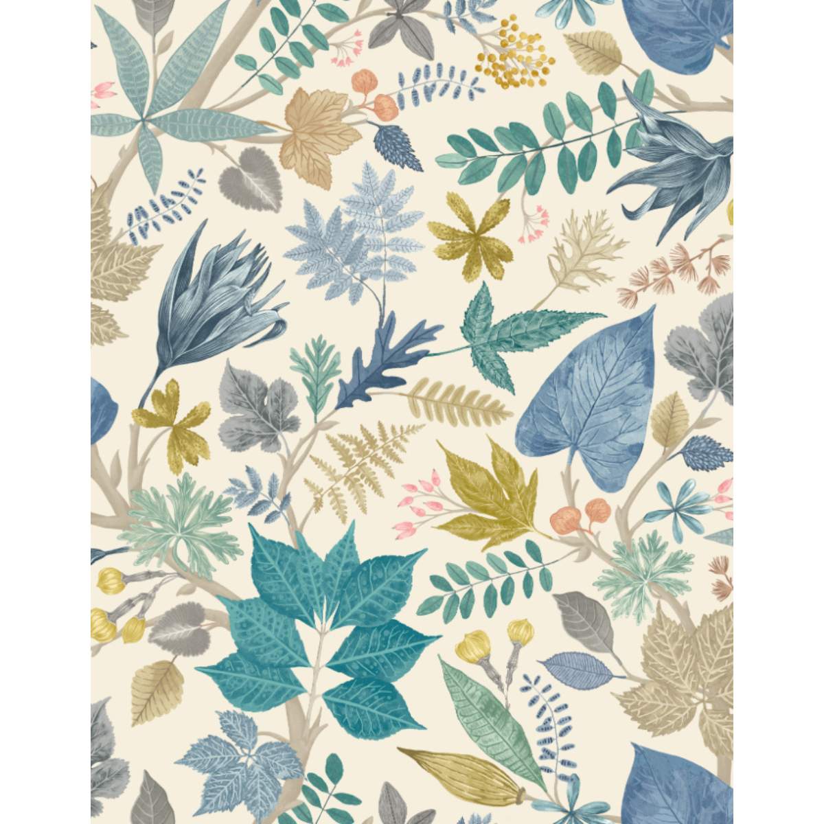 Ohpopsi Riches Of Nature Lush Leaves - Denim & Stone