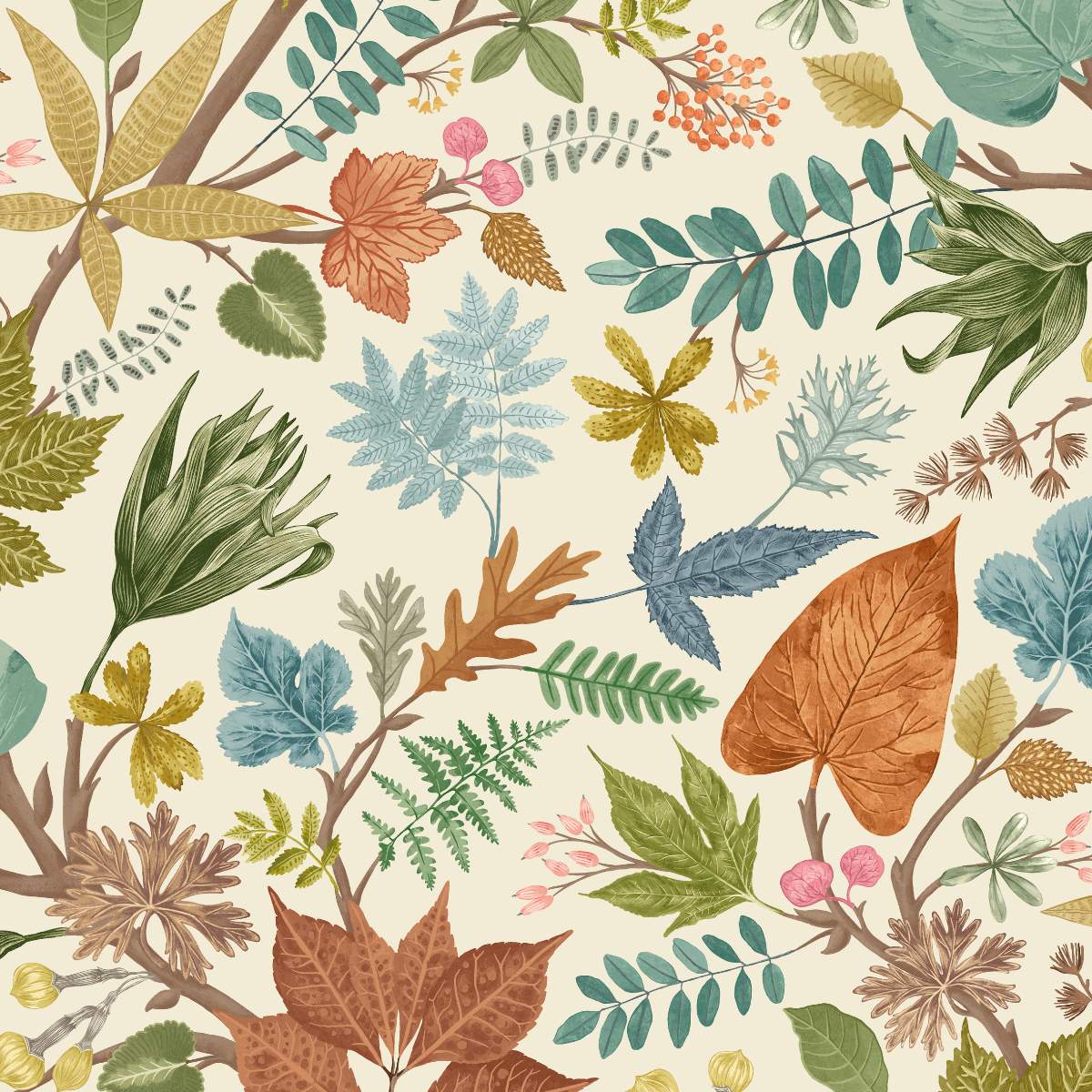 Ohpopsi Riches Of Nature Lush Leaves - Marmalade