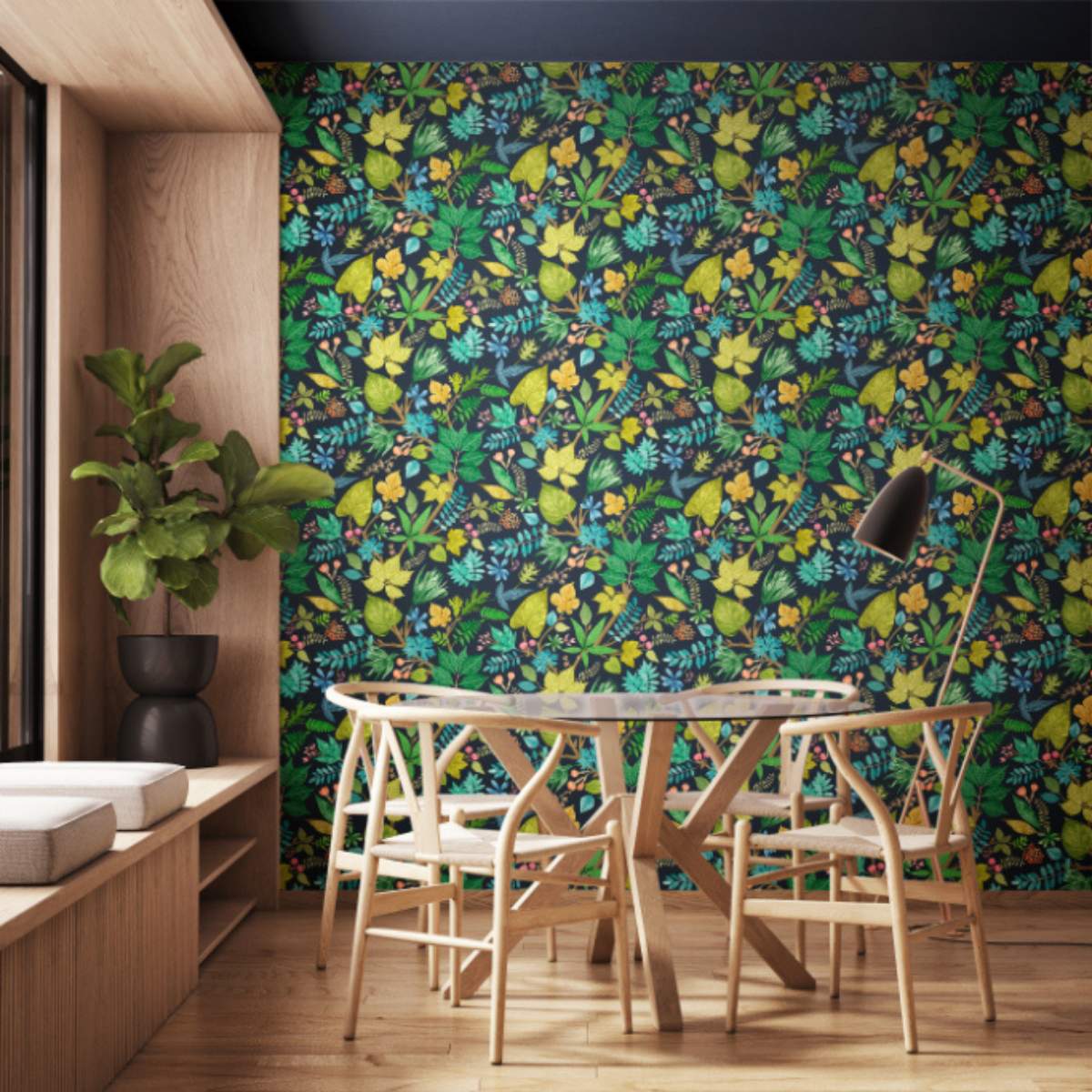 Ohpopsi Riches Of Nature Lush Leaves - Midnight Garden