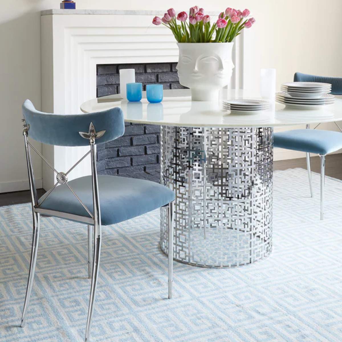 Jonathan Adler Rider Dining Chair Rialto Peacock