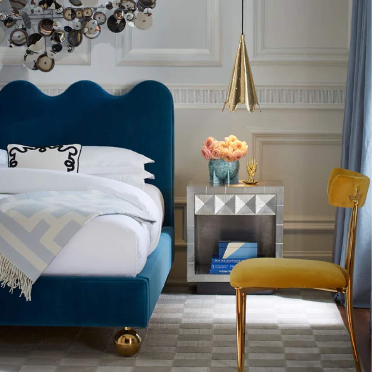 Jonathan Adler Rider Dining Chair Rialto Peacock