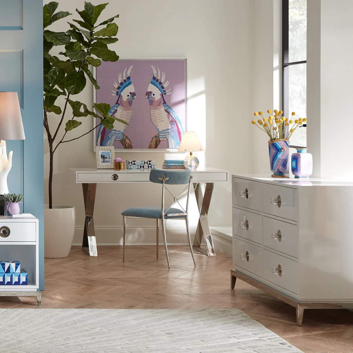 Jonathan Adler Rider Dining Chair Rialto Sky