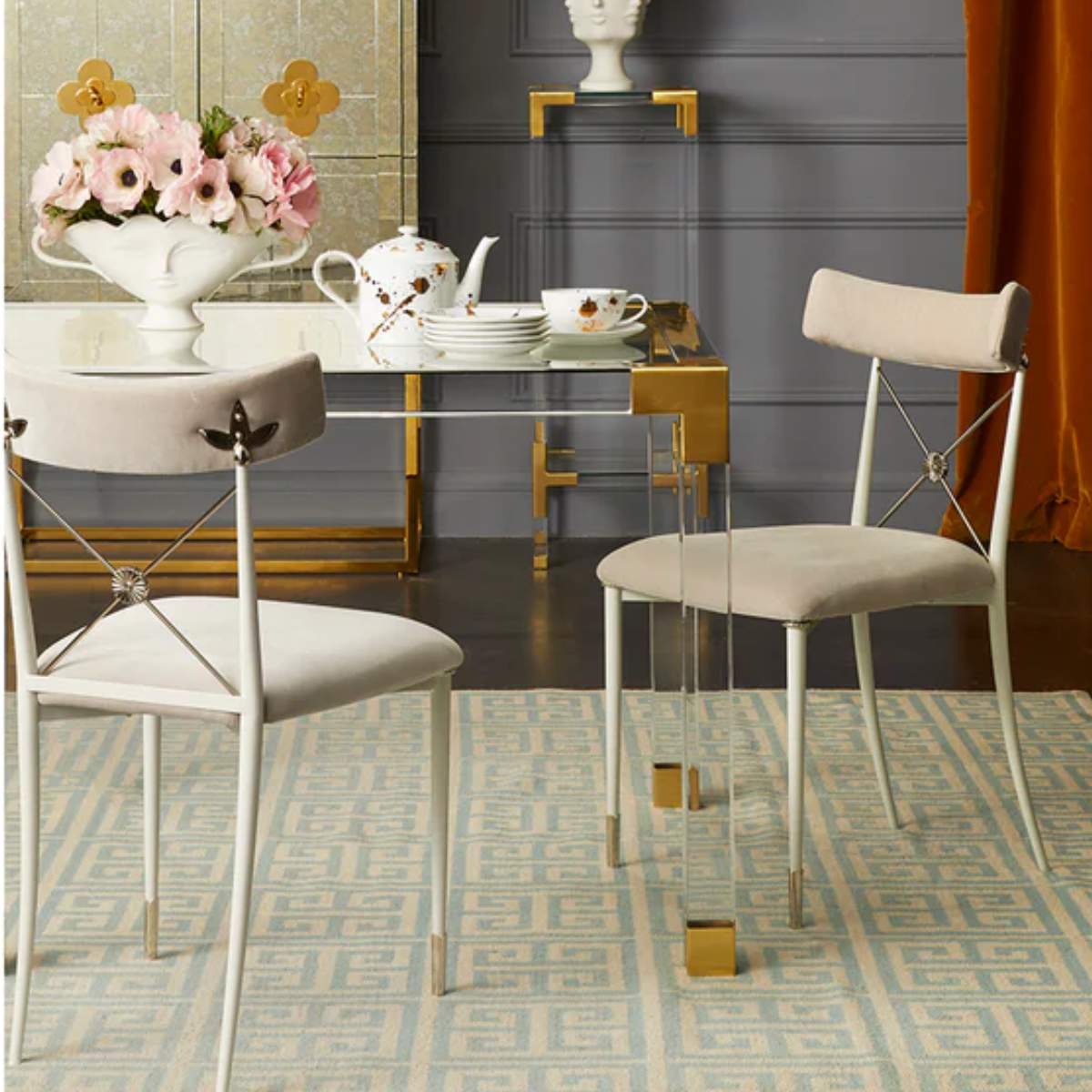 Jonathan Adler Rider Dining Chair Rialto Peacock