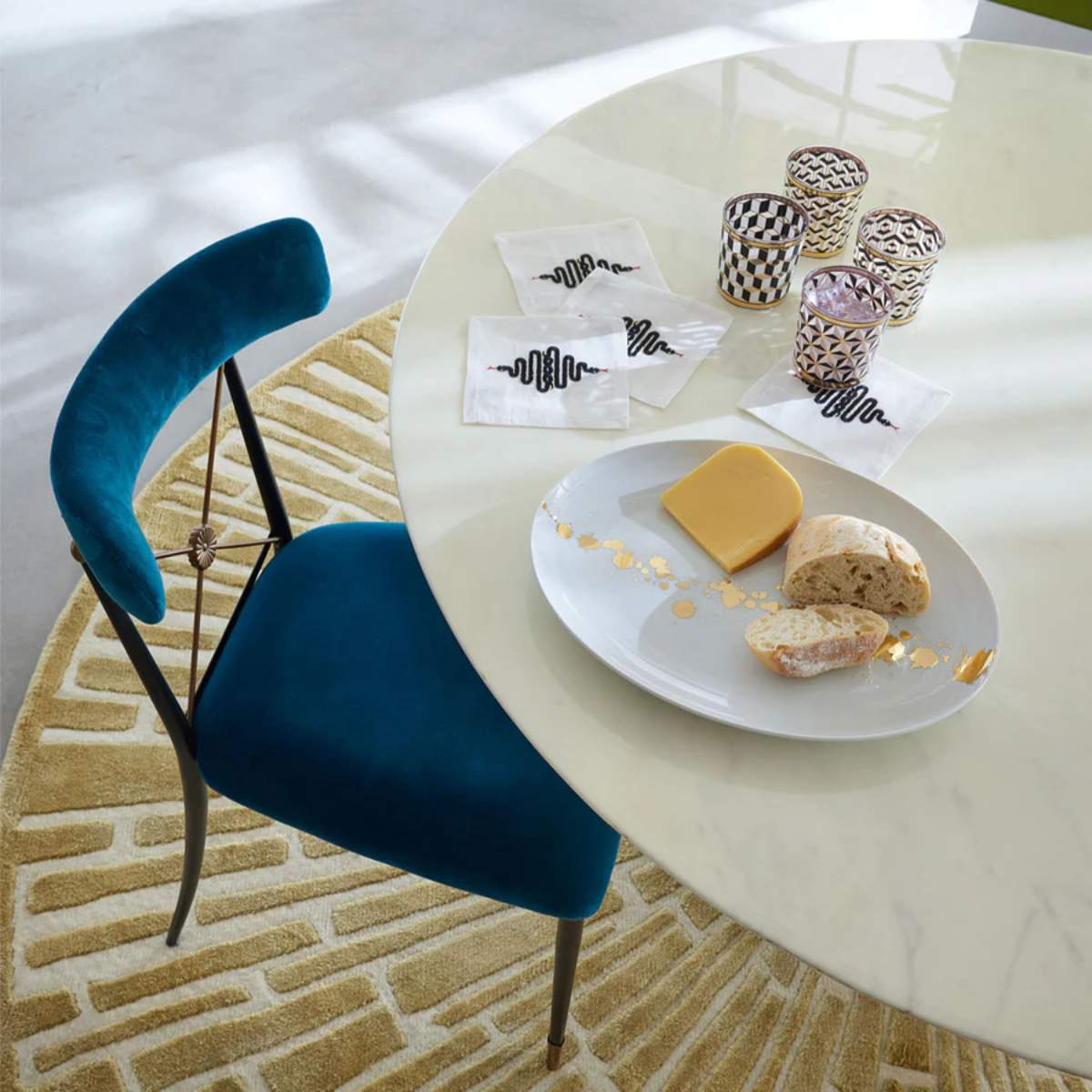 Jonathan Adler Rider Dining Chair Rialto Peacock