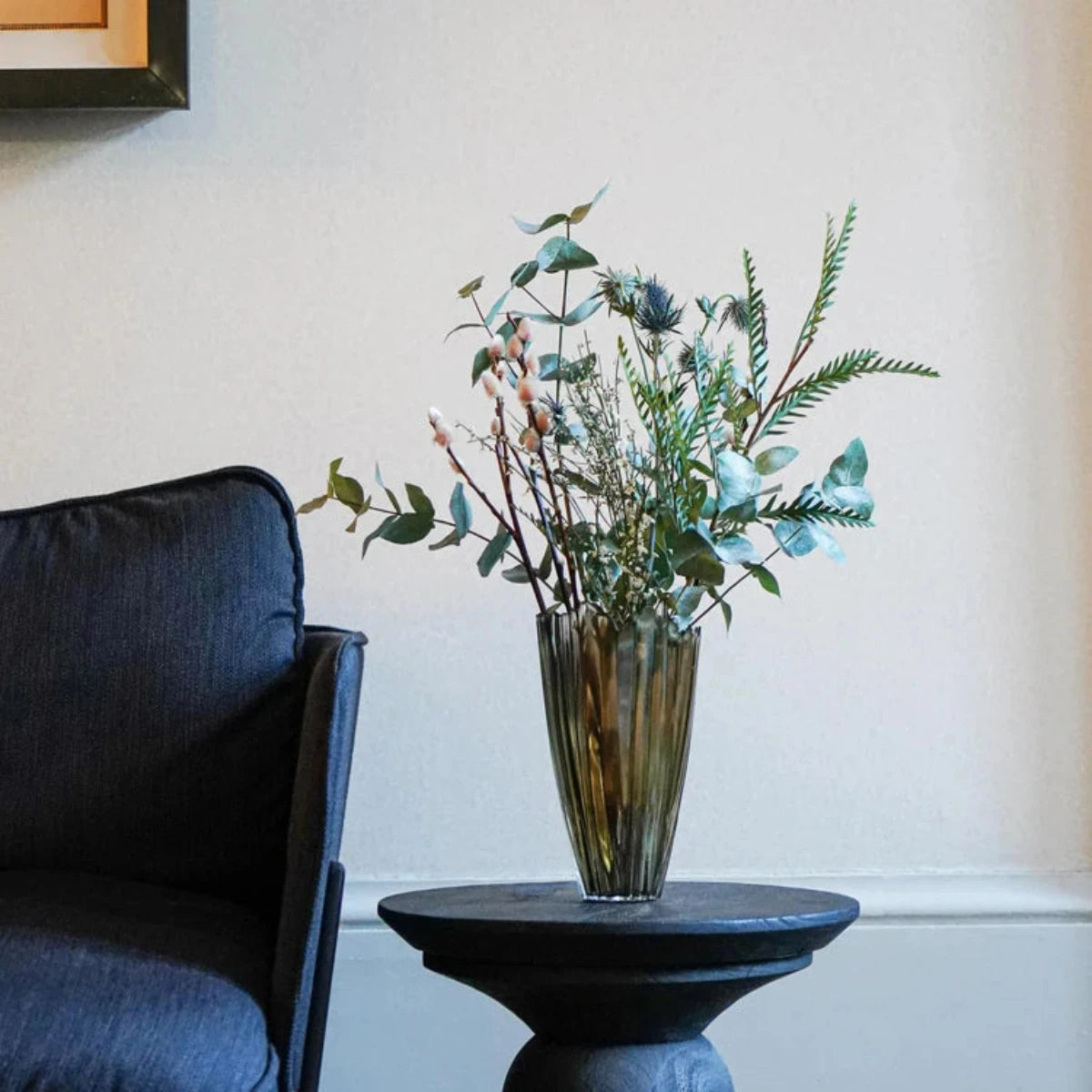 Ivyline Mocha Rippled Glass Vase