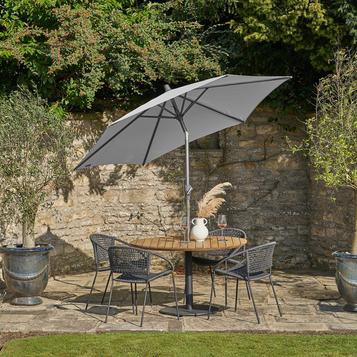 Pacific Lifestyle Riva 2.5m Round Luna Grey Parasol