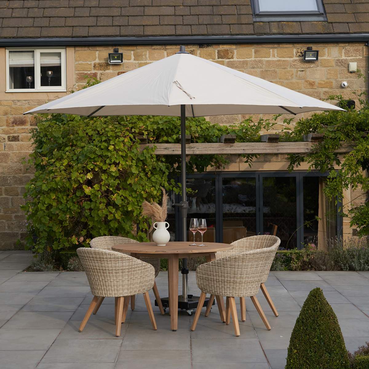 Pacific Lifestyle Riva 3.5m Round Champagne Parasol