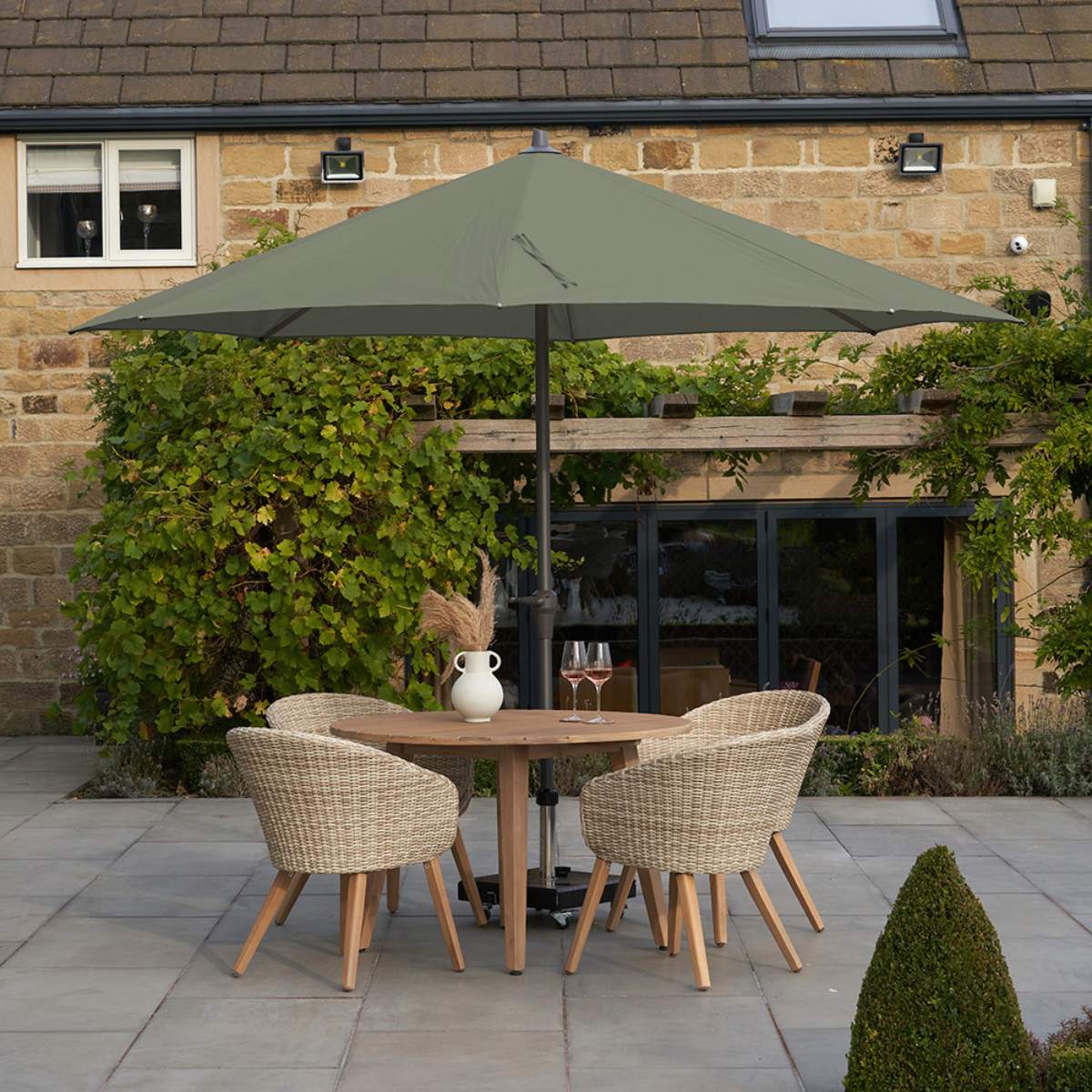 Pacific Lifestyle Riva 3.5m Round Olive Parasol