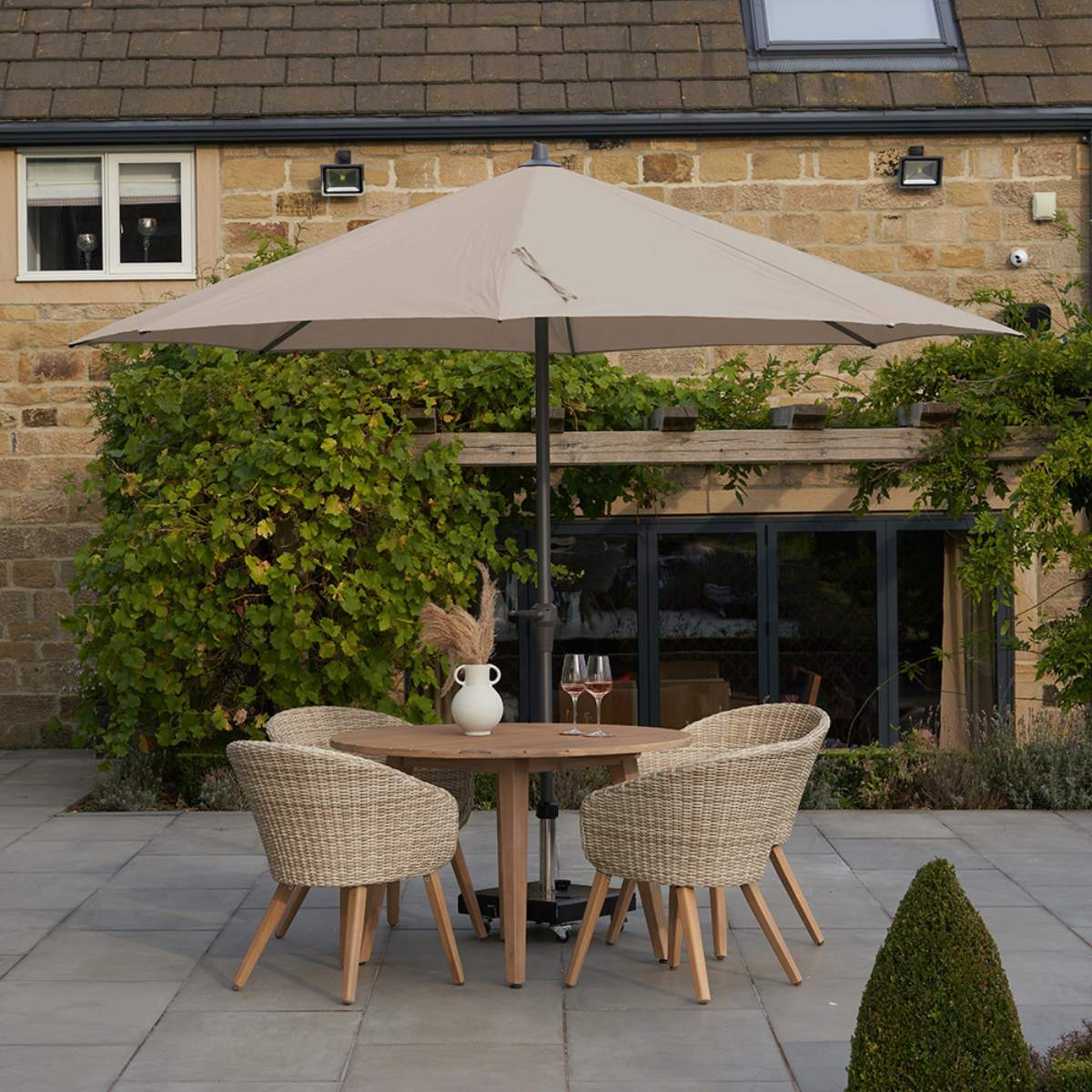 Pacific Lifestyle Riva 3.5m Round Taupe Parasol