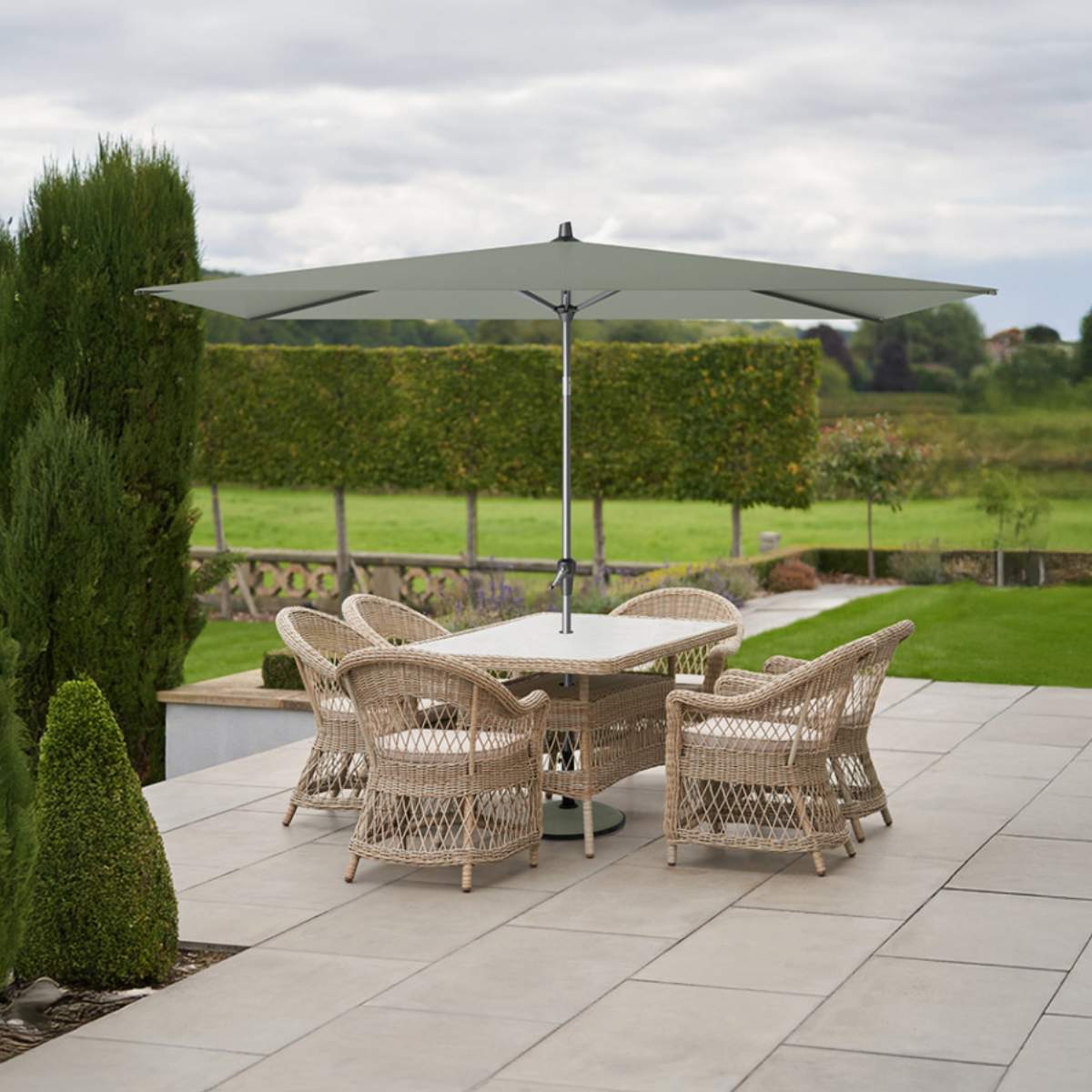 Pacific Lifestyle Riva 3 x 2m Rectangular Olive Parasol