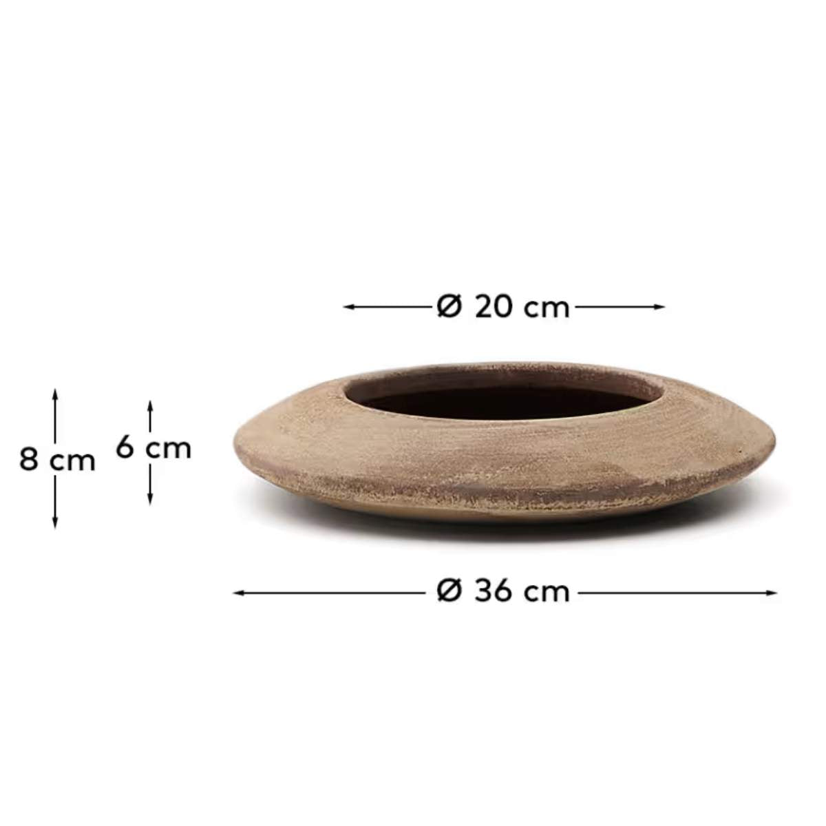Kave Home Rivor terracotta planter with natural finish Ø 36cm
