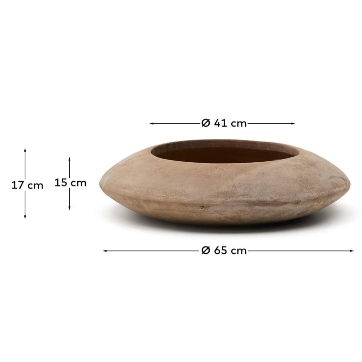 Kave Home Rivor terracotta planter with natural finish Ø 65cm