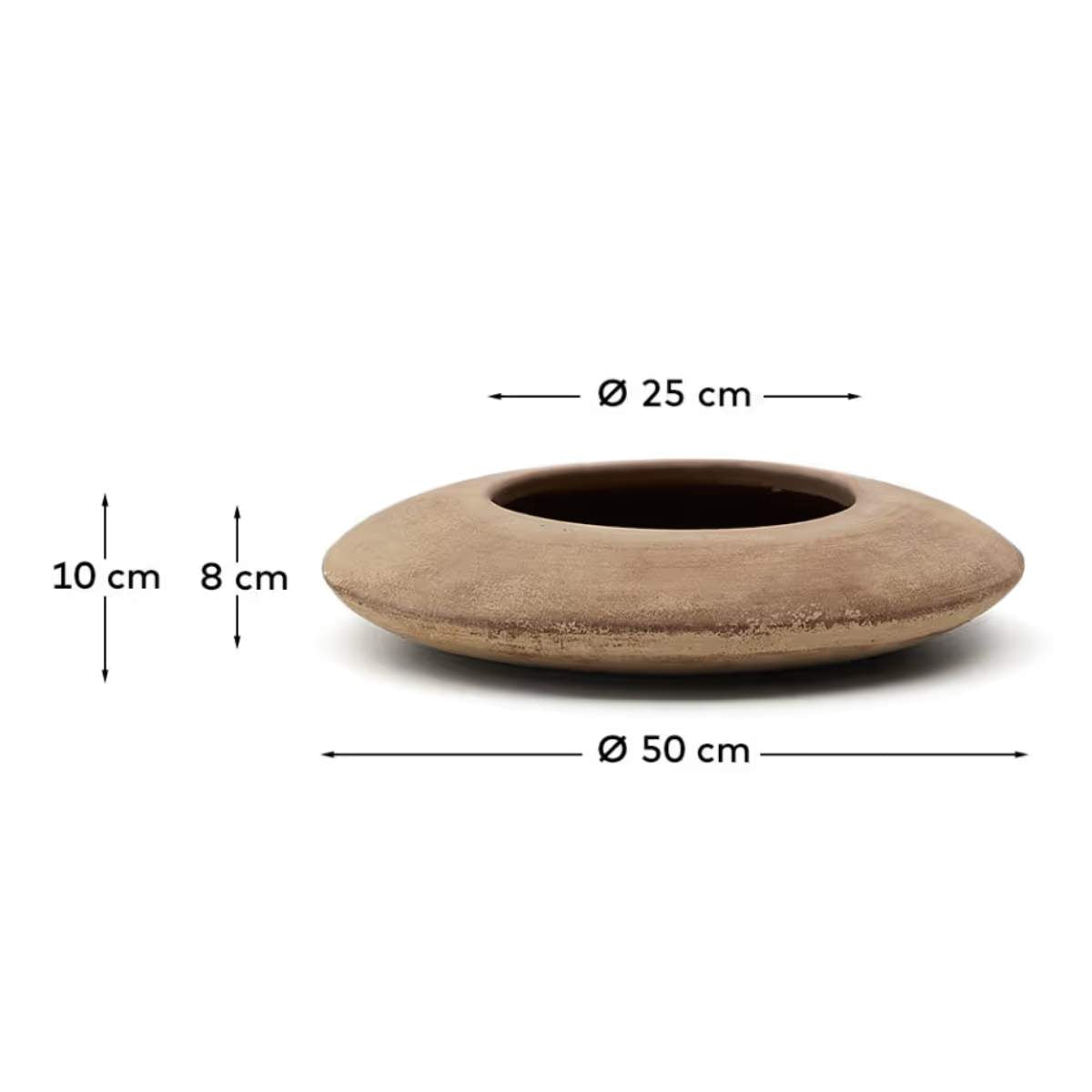 Kave Home Rivor terracotta planter with natural finish Ø 50cm