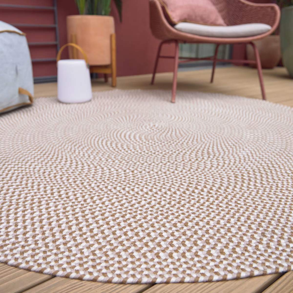 Kave Home Rodhe 100% PET rug in terracotta Ø 150 cm