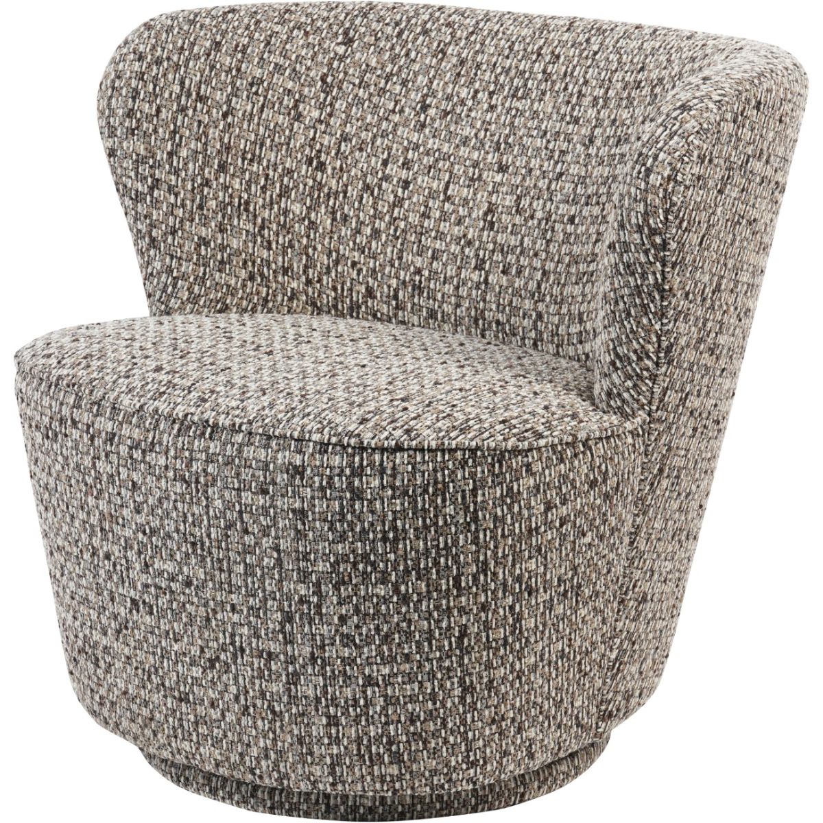Libra Interiors Roehampton Textured Slub Swivel Chair Mocha
