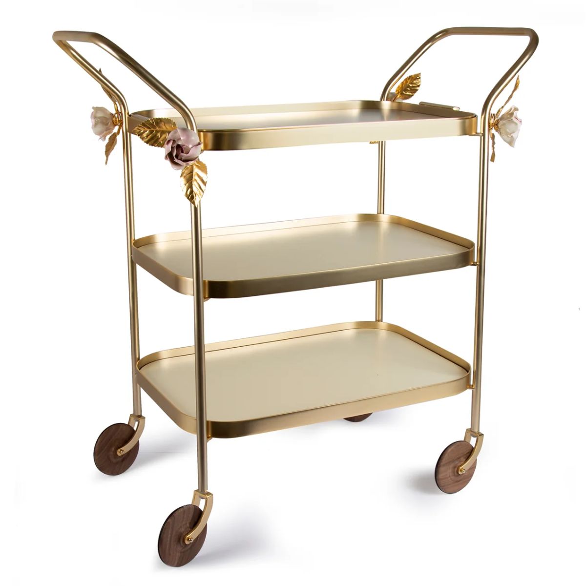 Villari Romantic Tea Trolley - Pink & Gold