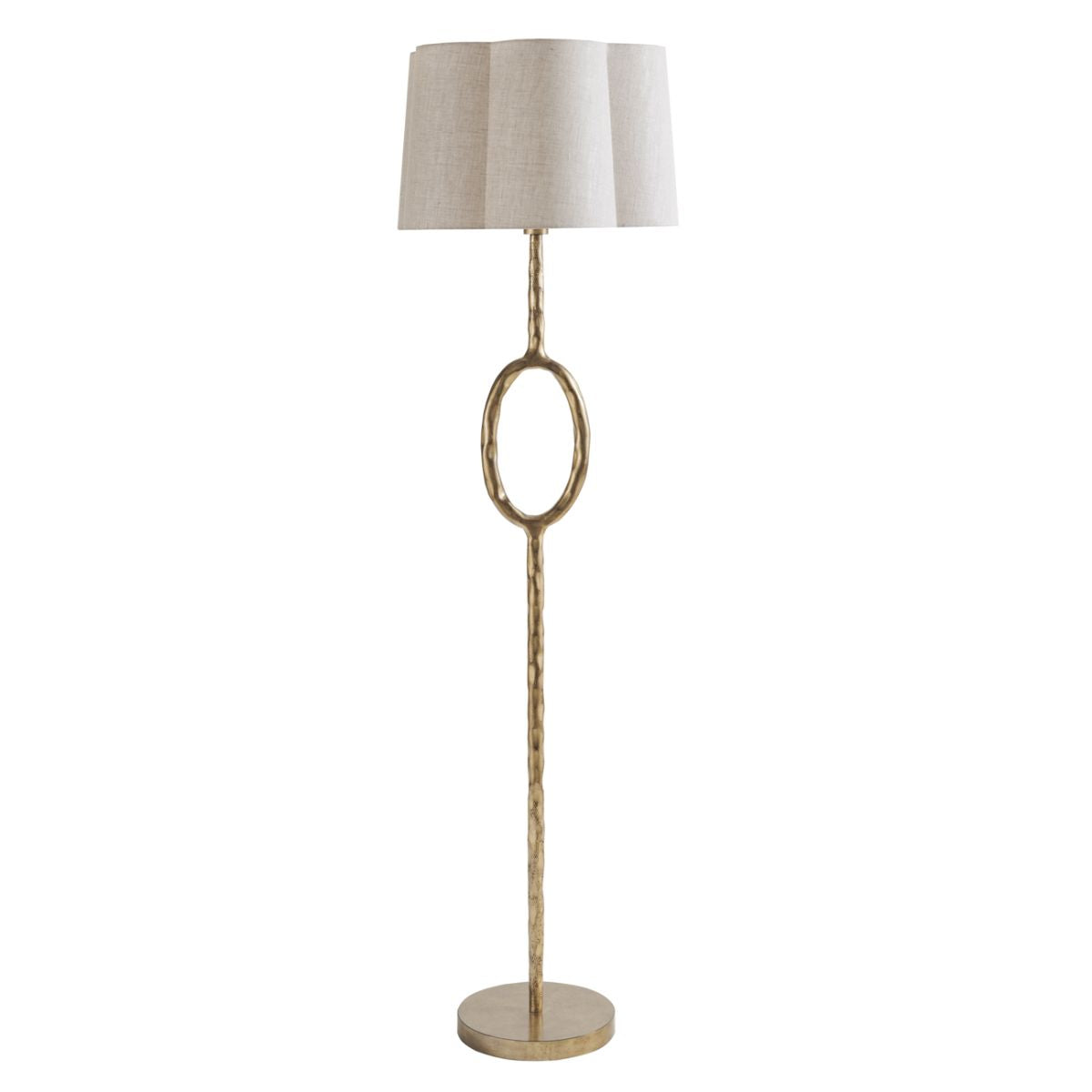 Libra Interiors Ronde Floor Lamp with Linen Shade