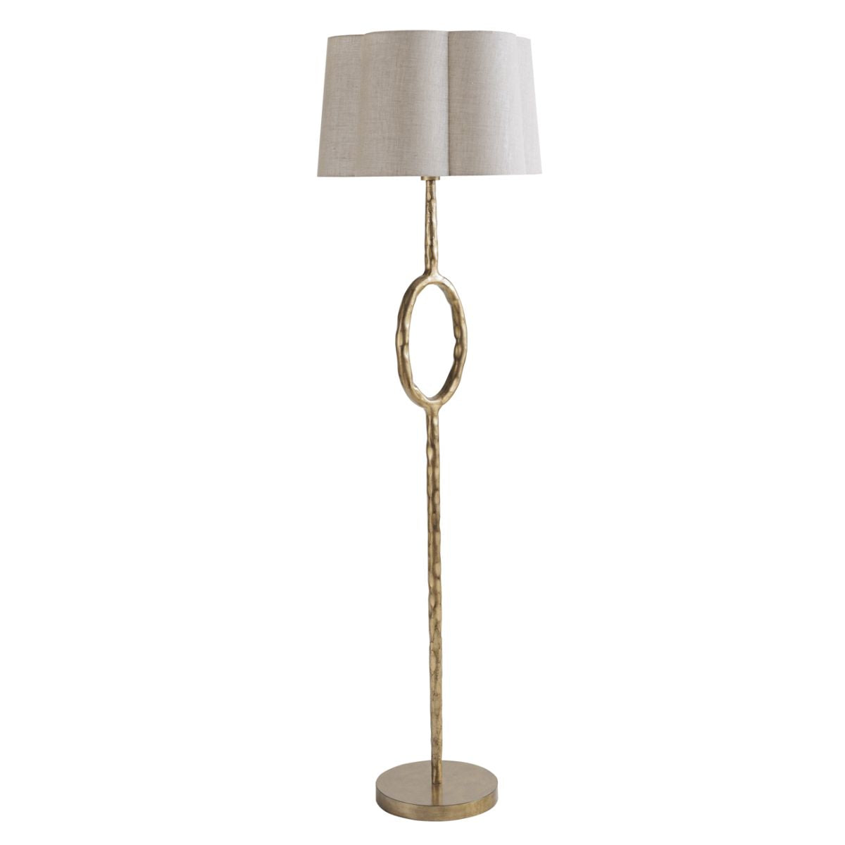Libra Interiors Ronde Floor Lamp with Linen Shade