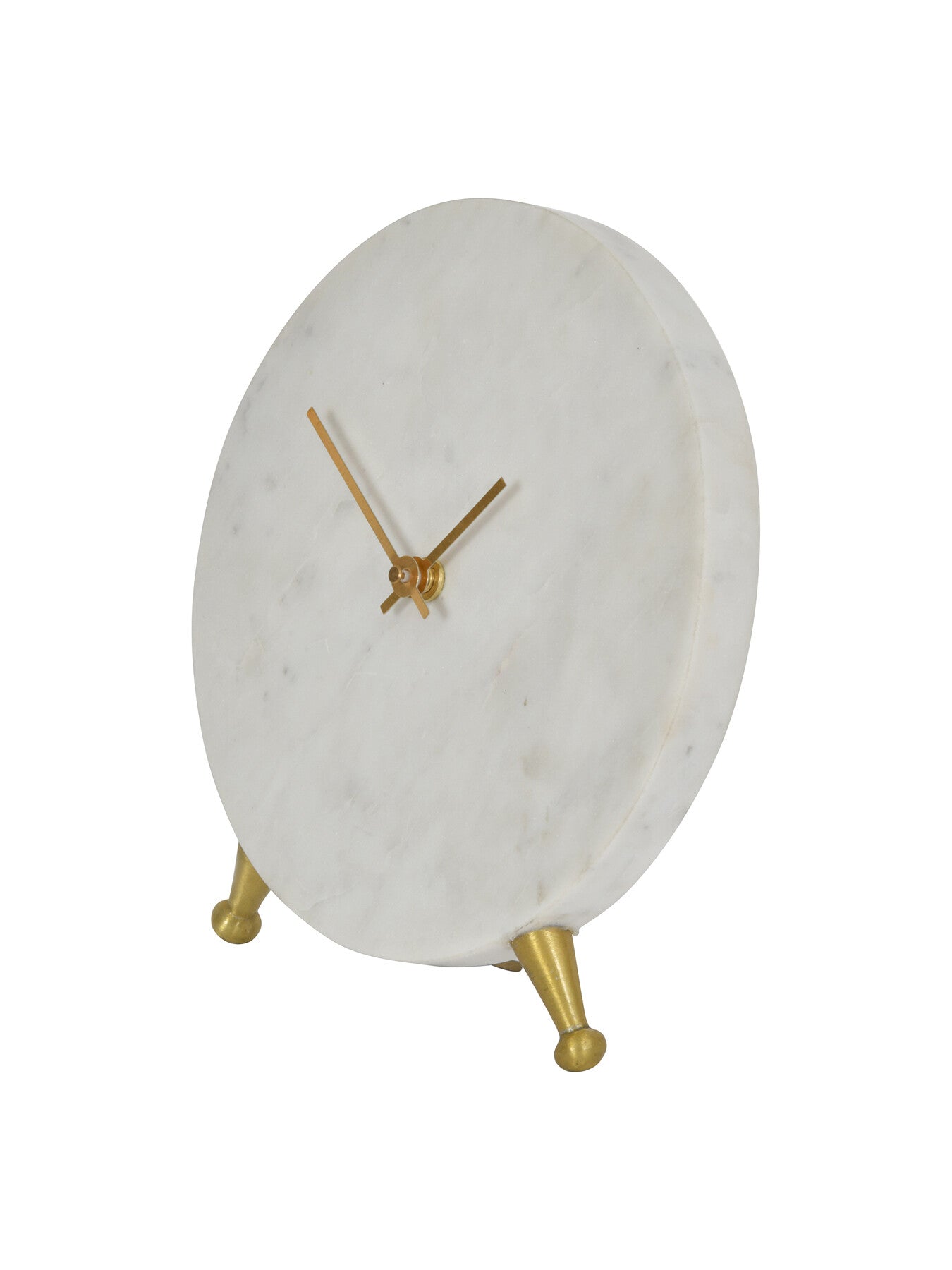 Round White Marble Mantel Clock-Beaumonde