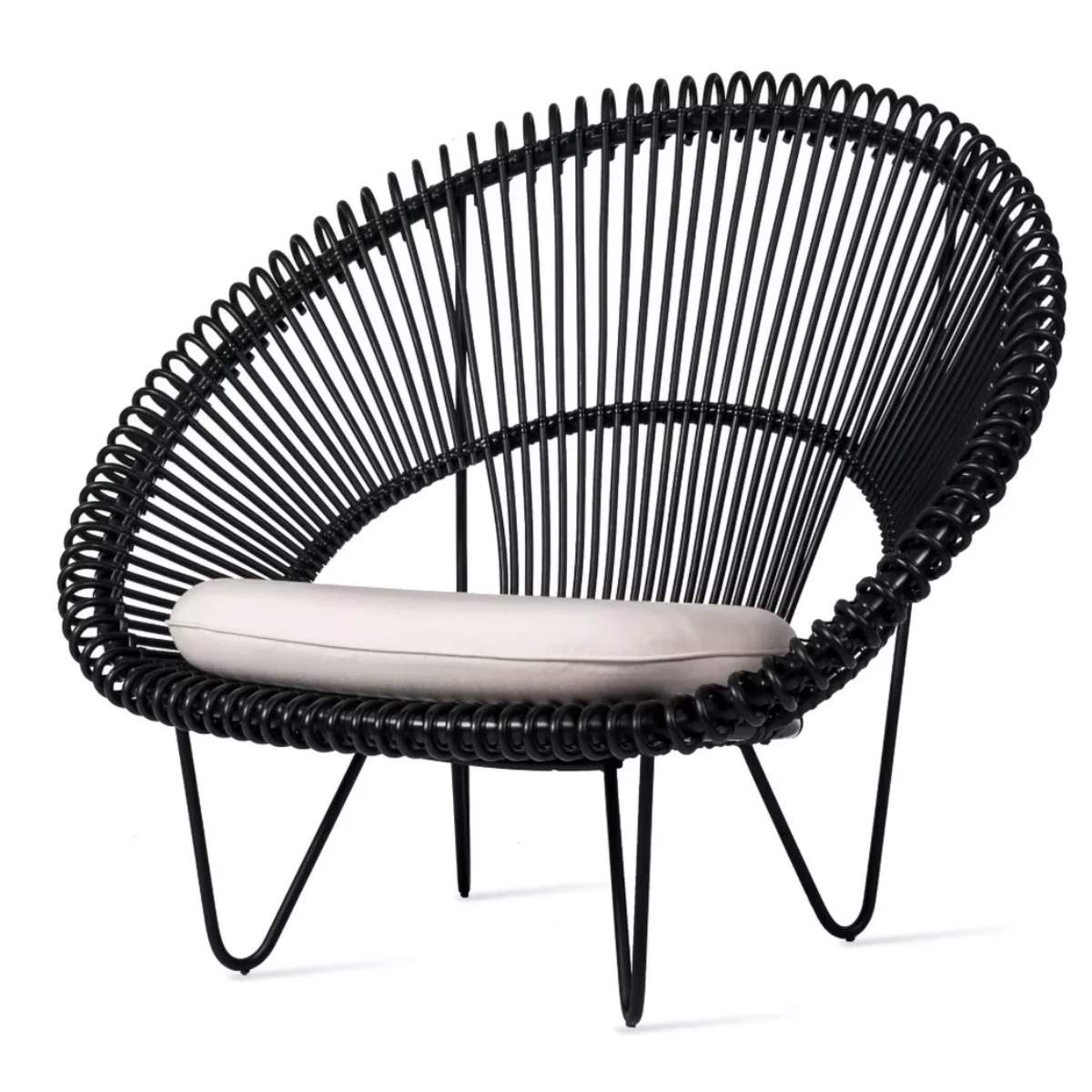Vincent Shepherd Roy Cocoon Garden Chair Black with Cushion