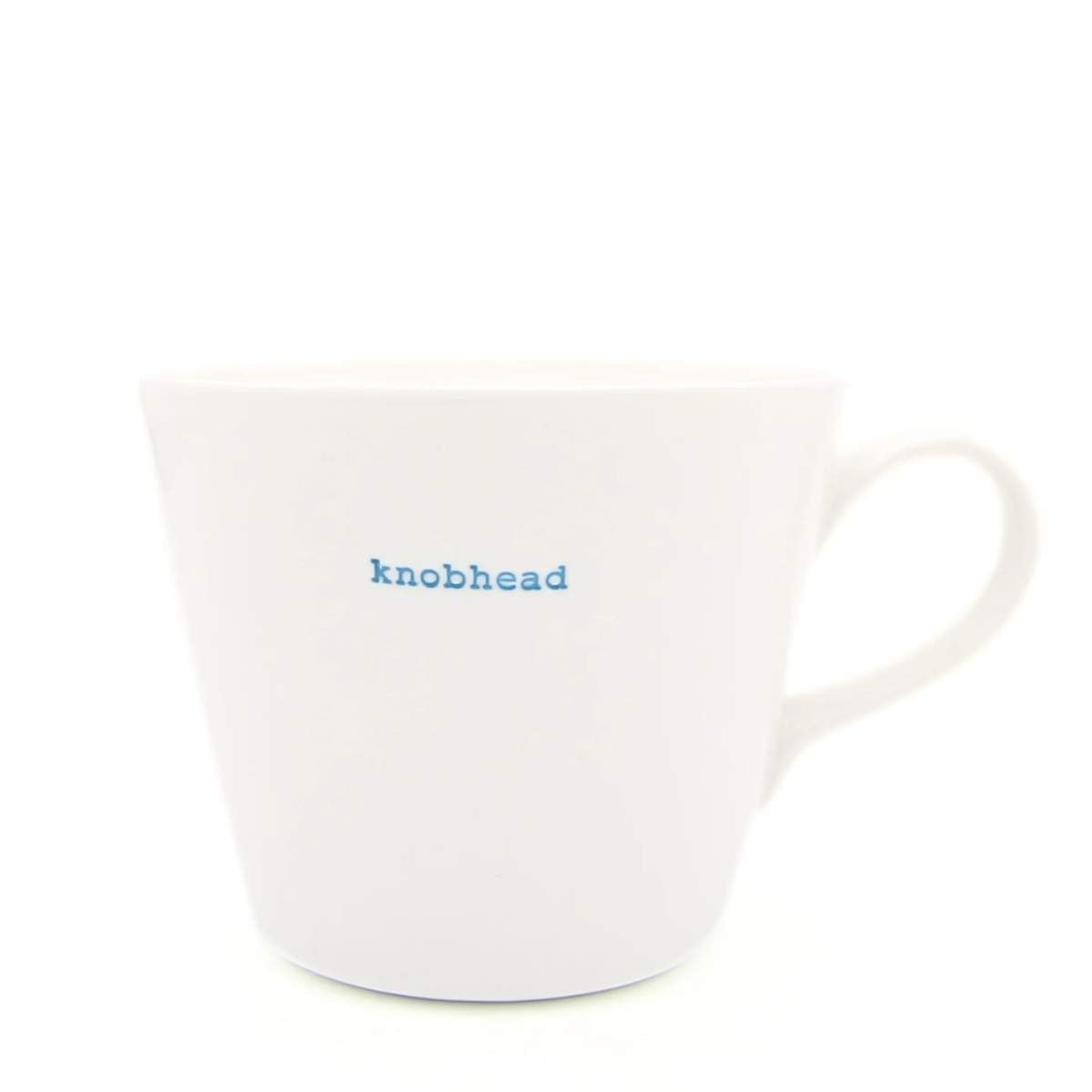 Keith Brymer Jones - Rude Word Range - Standard Ceramic White Mug - Knobhead (Blue) - 350ml