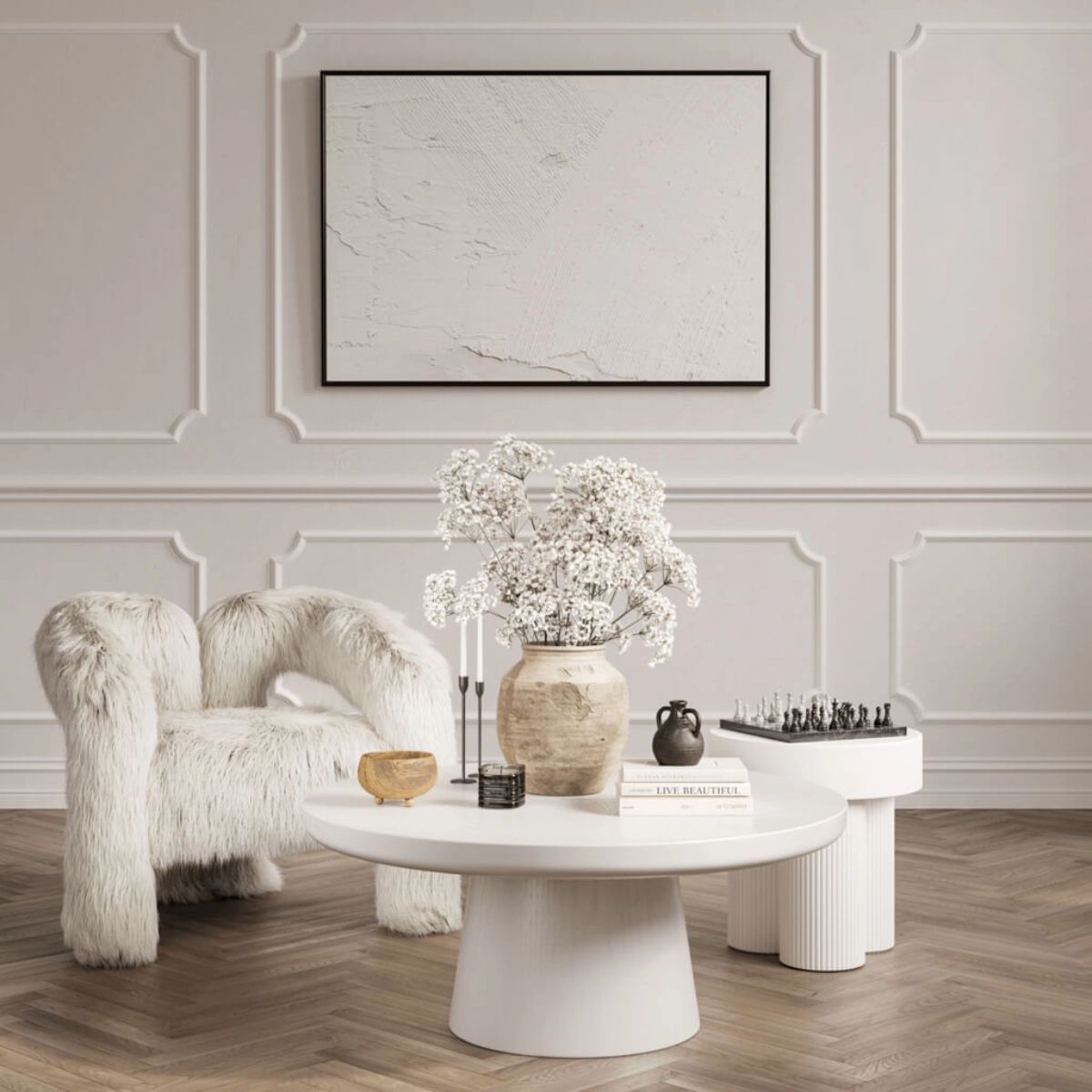 HO+ME Rumi White Coffee Table
