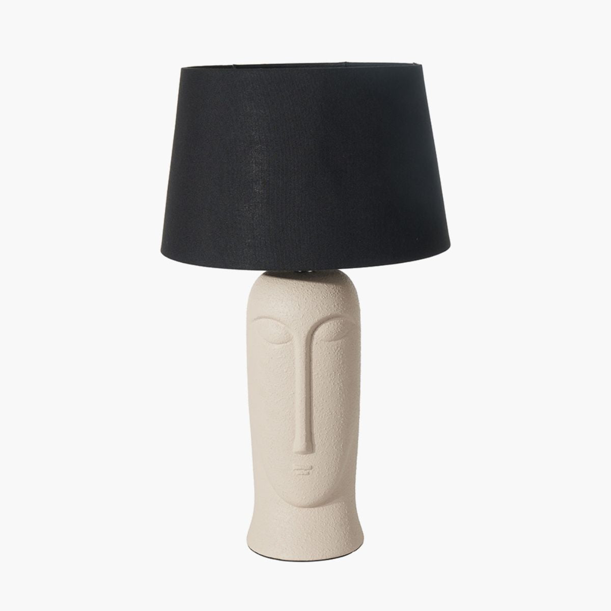 Pacific Lifestyle Rushmore Cream Texture Ceramic Table Lamp With Face Detail