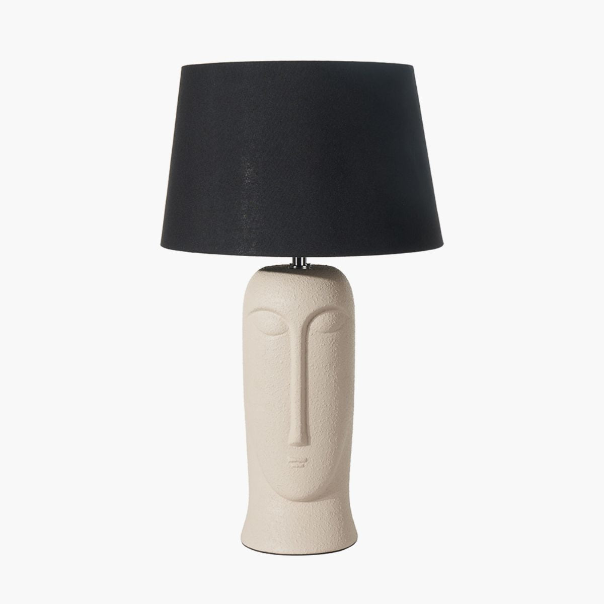 Pacific Lifestyle Rushmore Cream Texture Ceramic Table Lamp With Face Detail