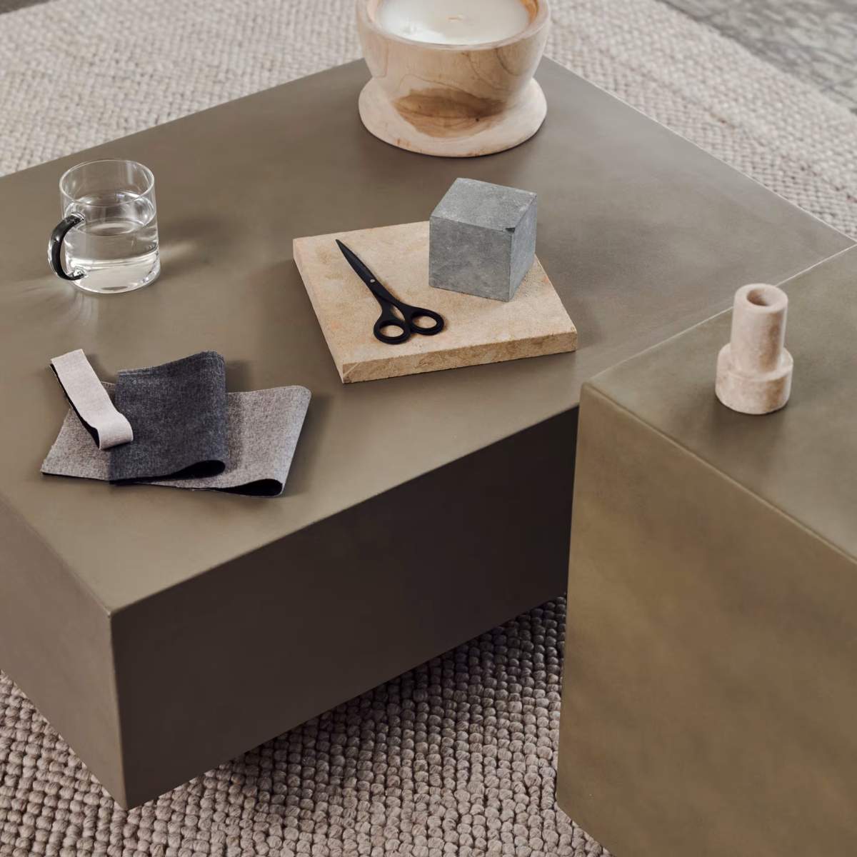 Kave Home Rustella cement coffee table, 80 x 60 cm