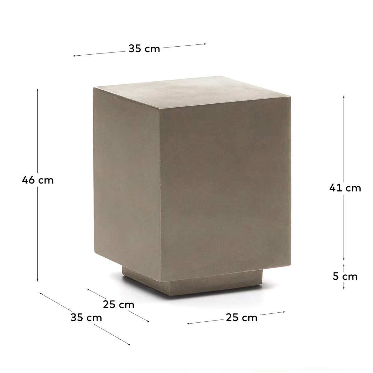 Kave Home Rustella cement side table, 35 x 35 cm