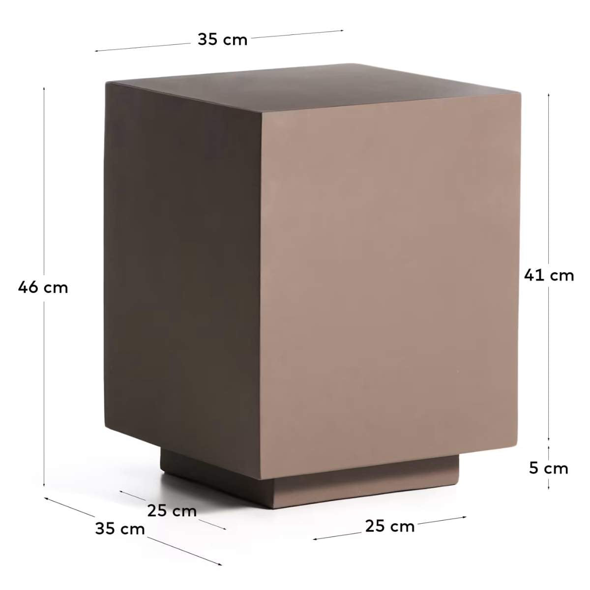 Kave Home Rustella side table in brown concrete 35 x 35cm