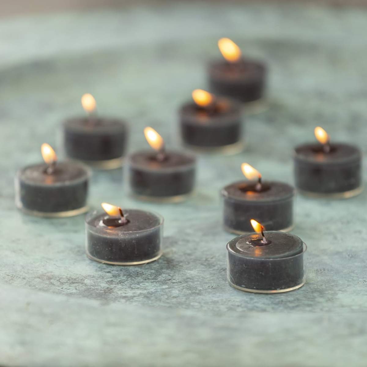 Grand Illusions Rustic Tealights Dark Grey