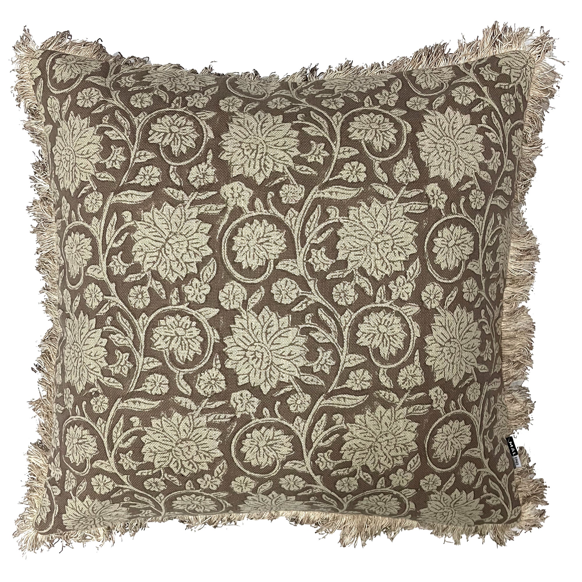 Malini Block Printed Cushion Dipika Natural