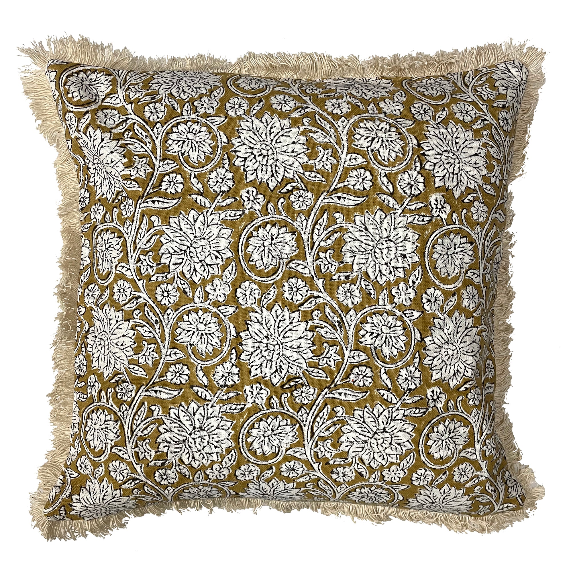 Malini Dipika Printed Cushion in Swamp Green