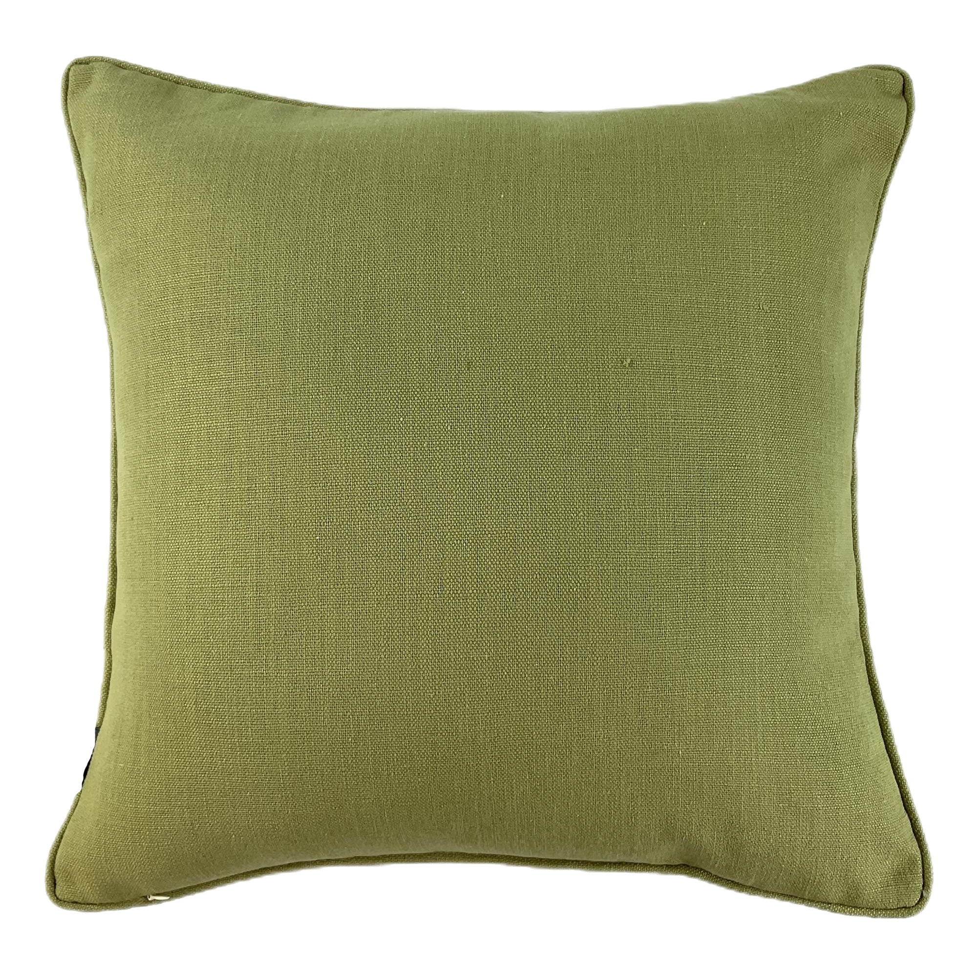 Malini Modern Jigsaw Print on Fax Linen Swampgreen