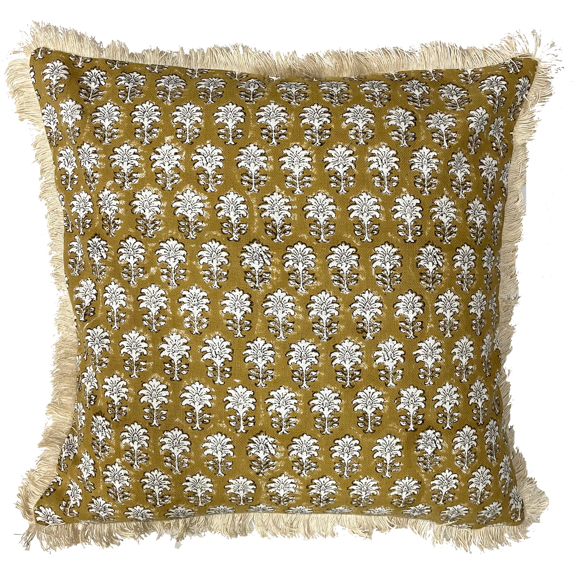 Malini Sarika Printed Cushion in Swamp Green