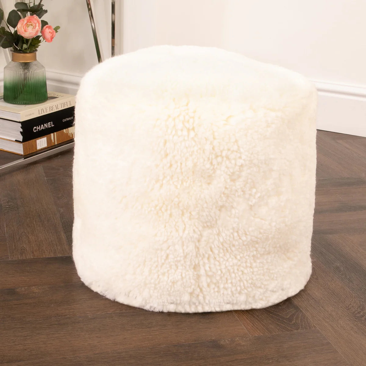 Native Home & Lifestyle Short Pile Sheepskin Pouf