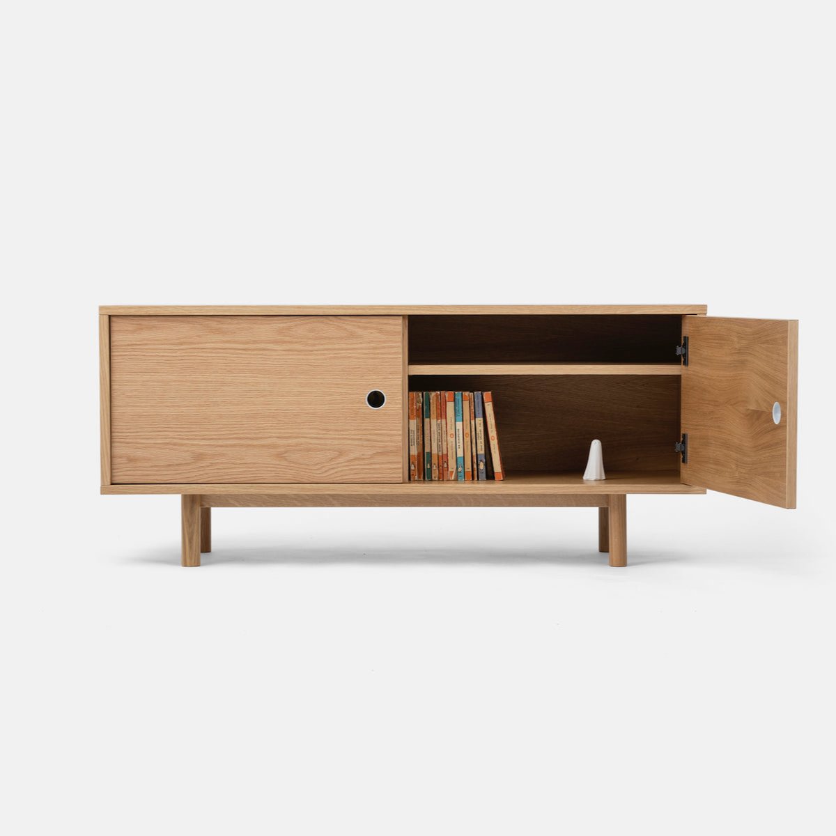John Green Sideboard Oak with Oak door open