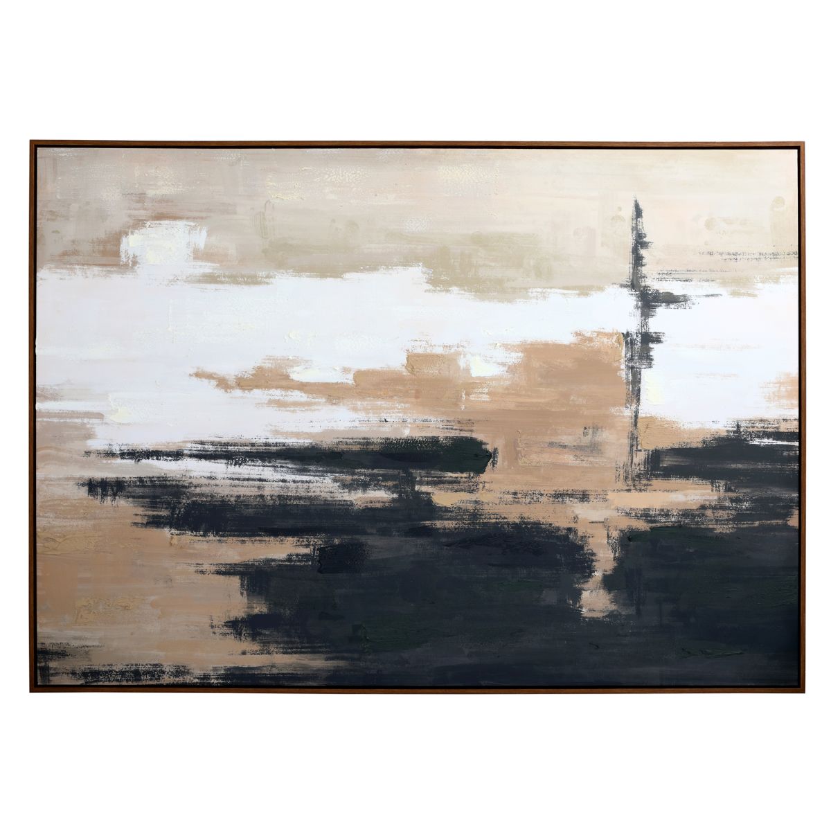Libra Interiors Sable Rise Hand Embellished Framed Canvas Wall Art 100x140cm