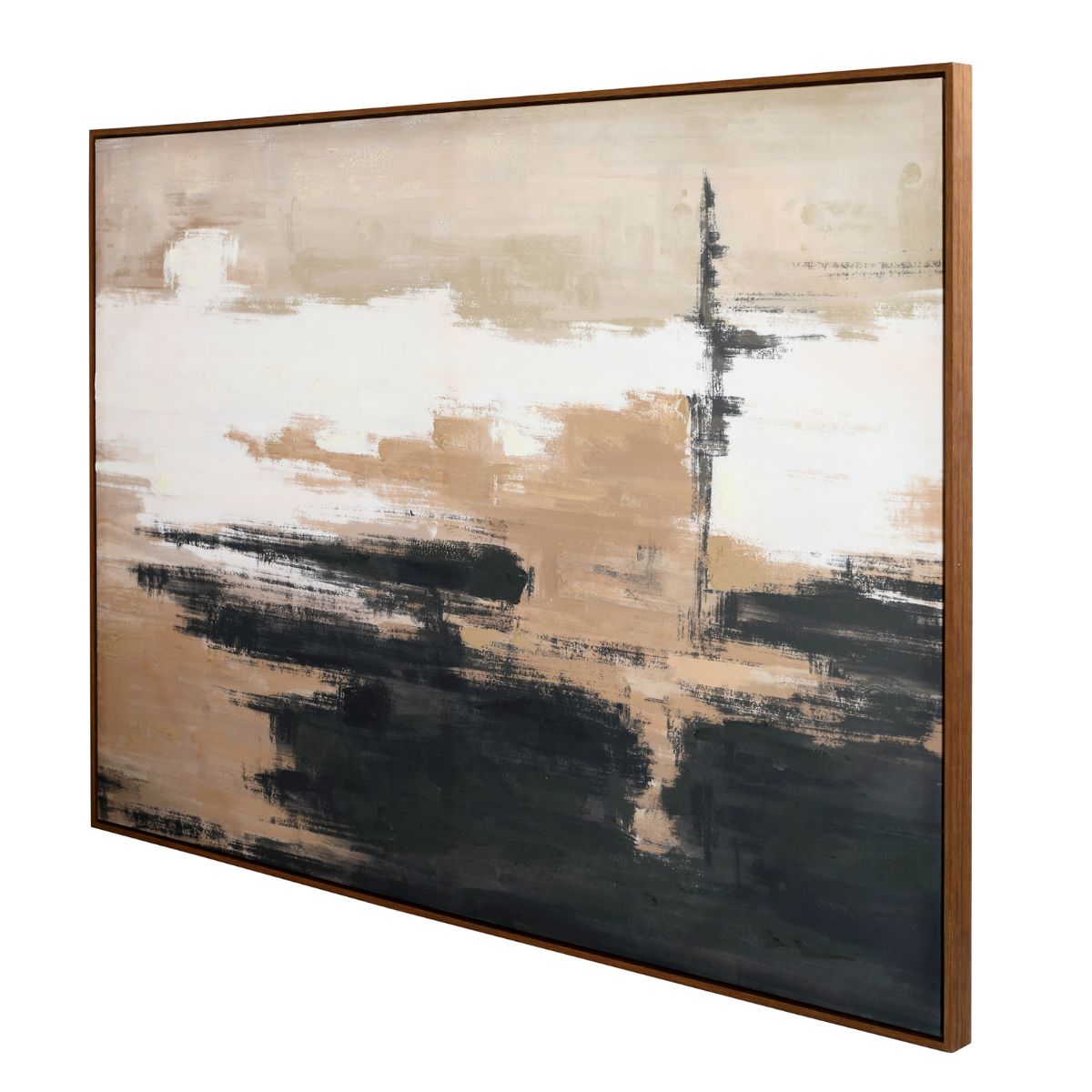 Libra Interiors Sable Rise Hand Embellished Framed Canvas Wall Art 100x140cm